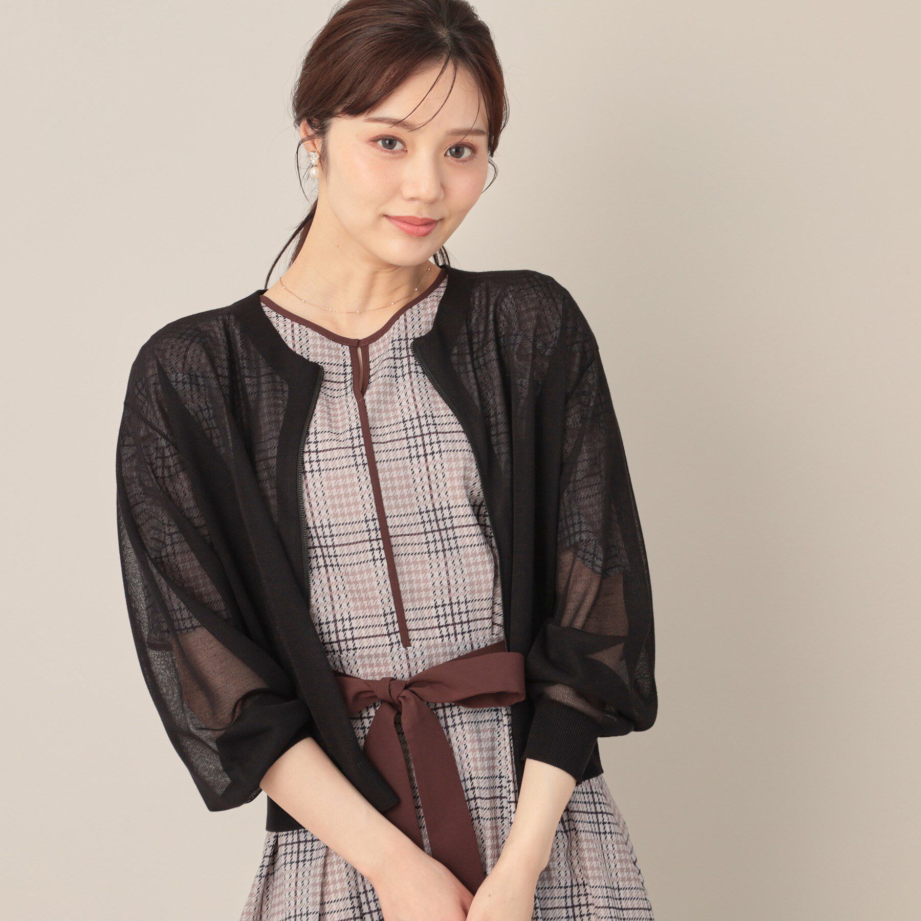 Couture broach「LEVITAシアージップアップブルゾン」|カーディガン|