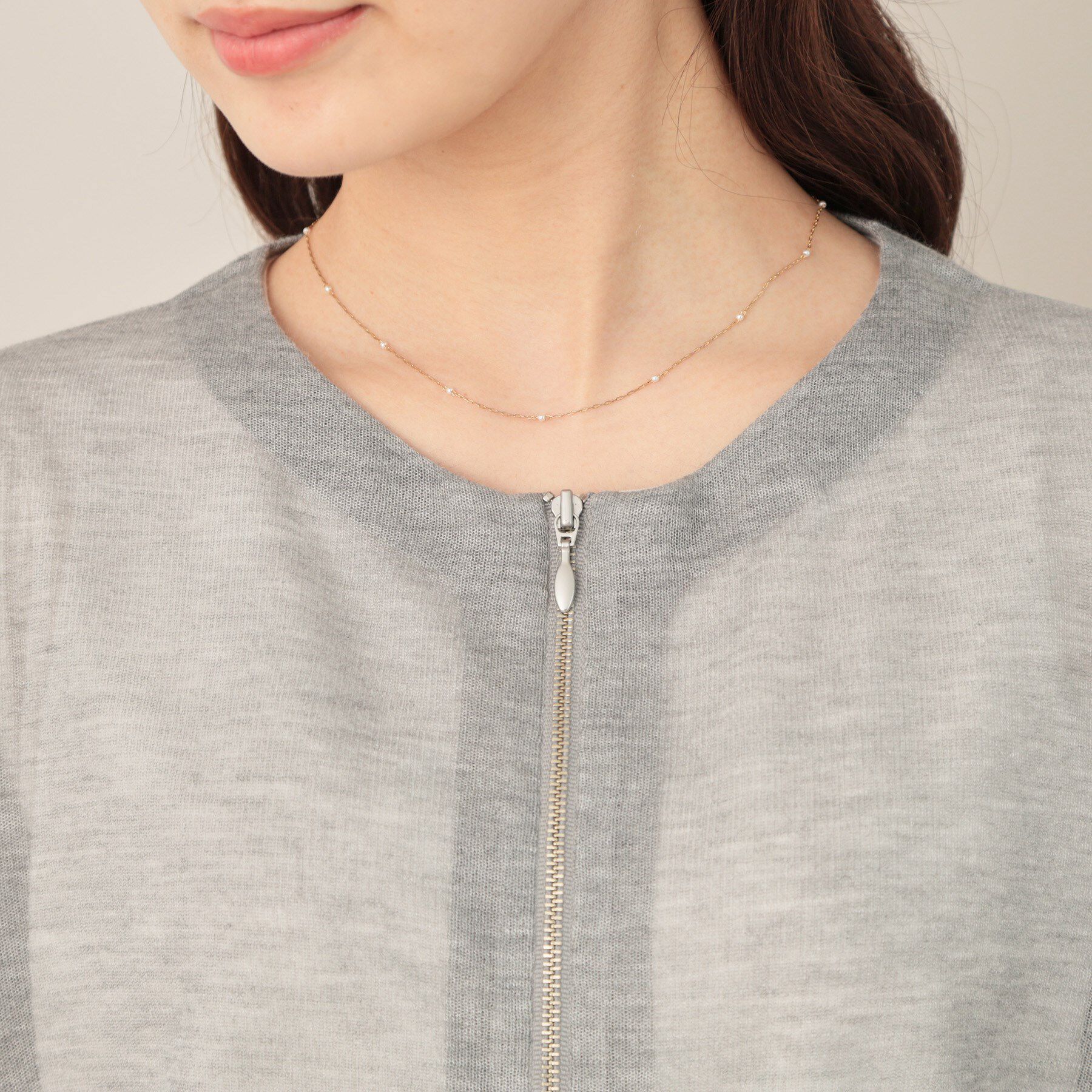 Couture broach「LEVITAシアージップアップブルゾン」|カーディガン|