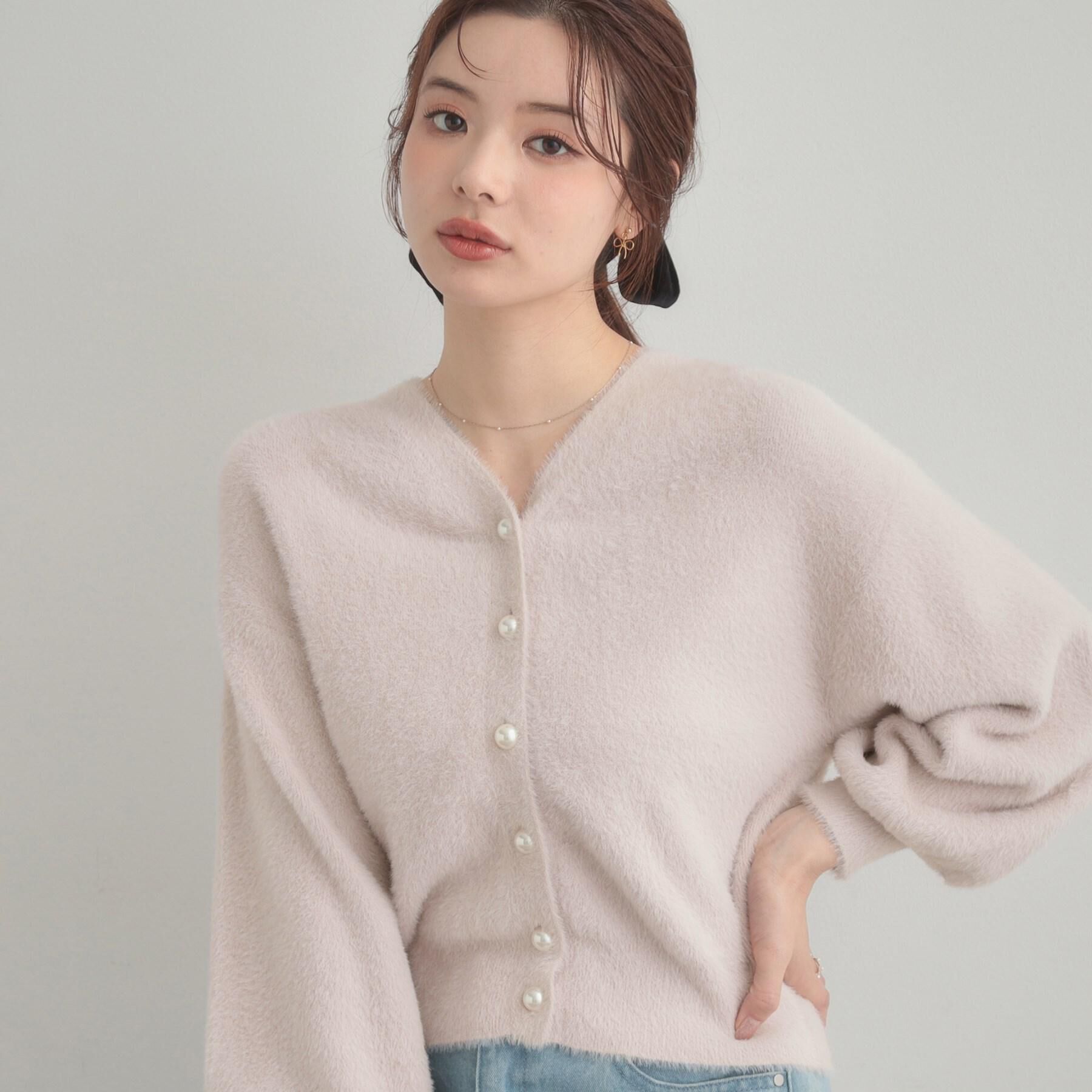 Couture broach「【前後2WAY】Springフェザーカーデトップス」|カーディガン|