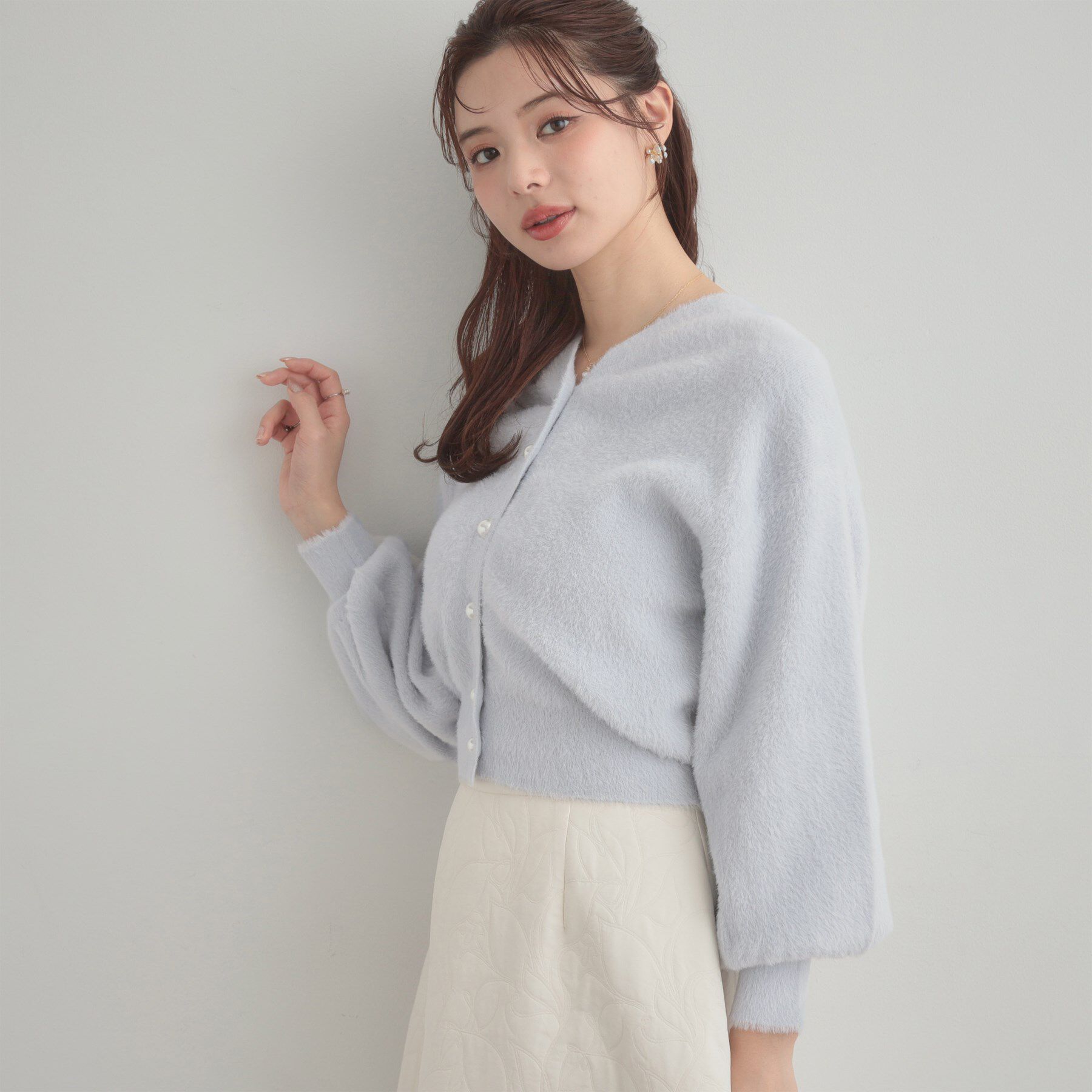 Couture broach「【前後2WAY】Springフェザーカーデトップス」|カーディガン|