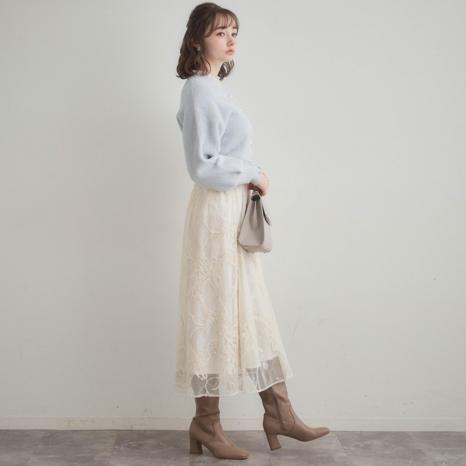 Couture broach「【前後2WAY】Springフェザーカーデトップス」|カーディガン|