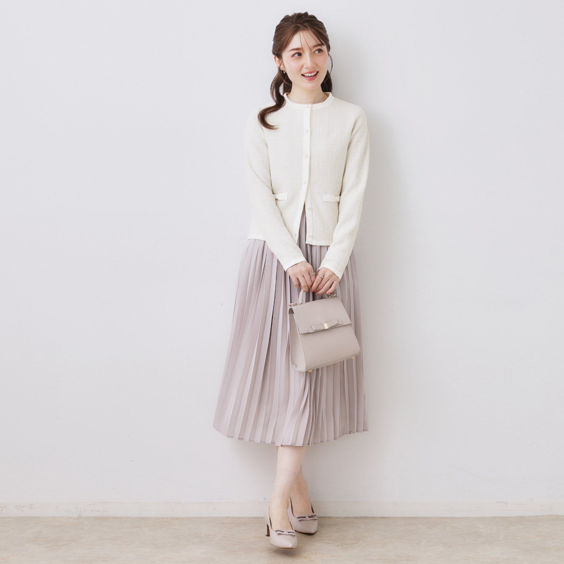 Couture broach「【ハレの日・通勤】ラメツイード ニットカーディガン」|カーディガン|