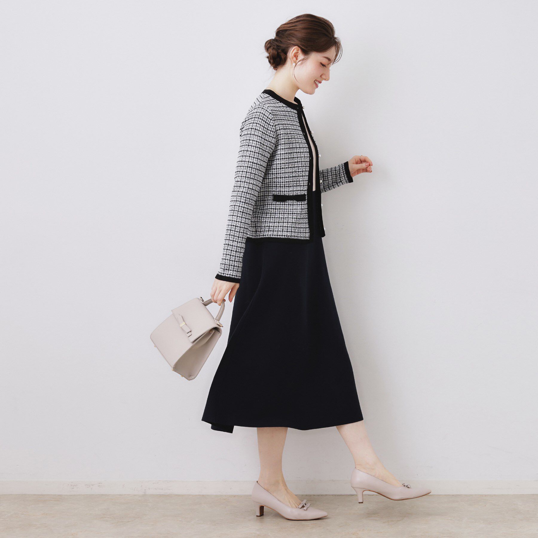 Couture broach「【ハレの日・通勤】ラメツイード ニットカーディガン」|カーディガン|