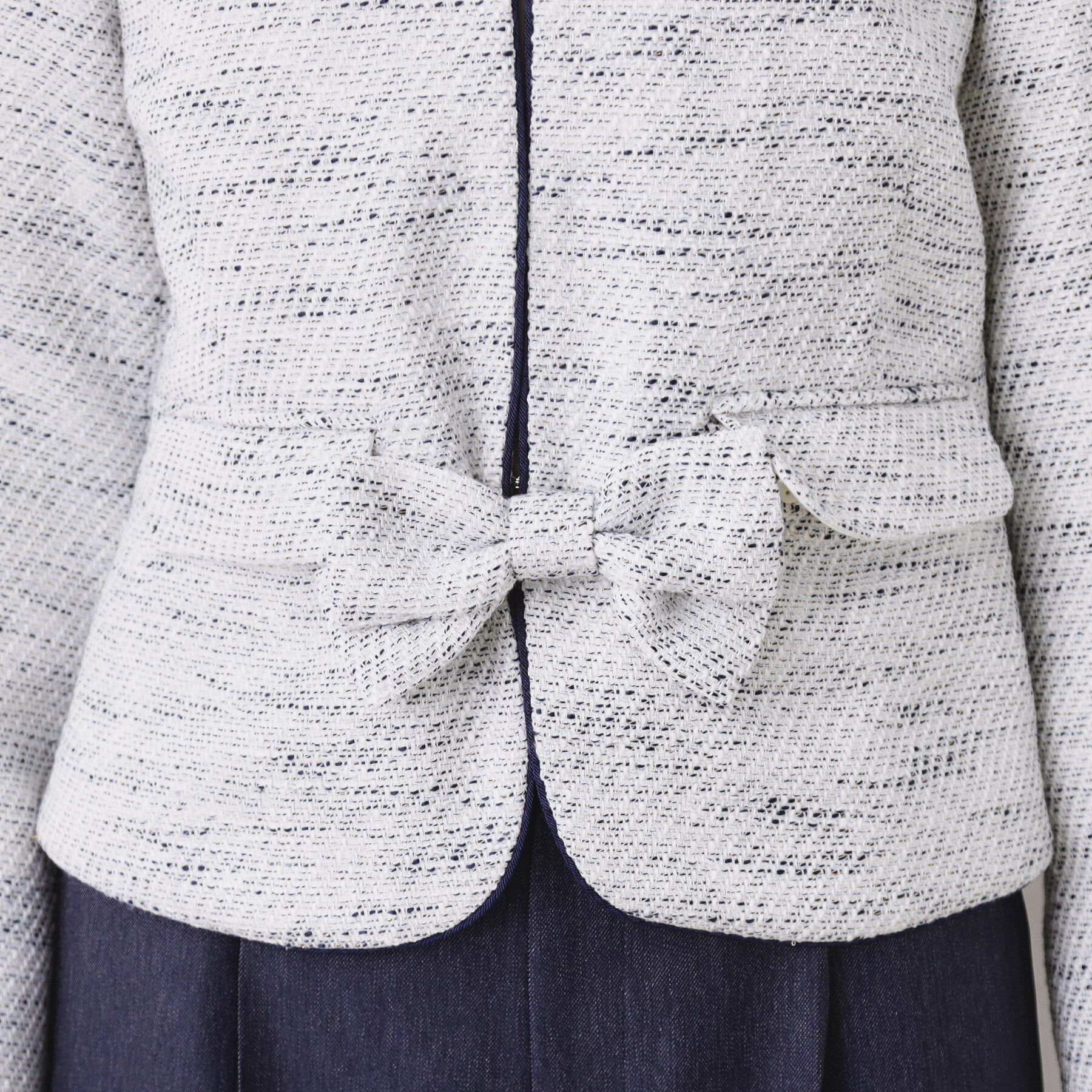 Couture broach「【ハレの日・通勤】カルゼスラブツイードジャケット」|ノーカラージャケット|