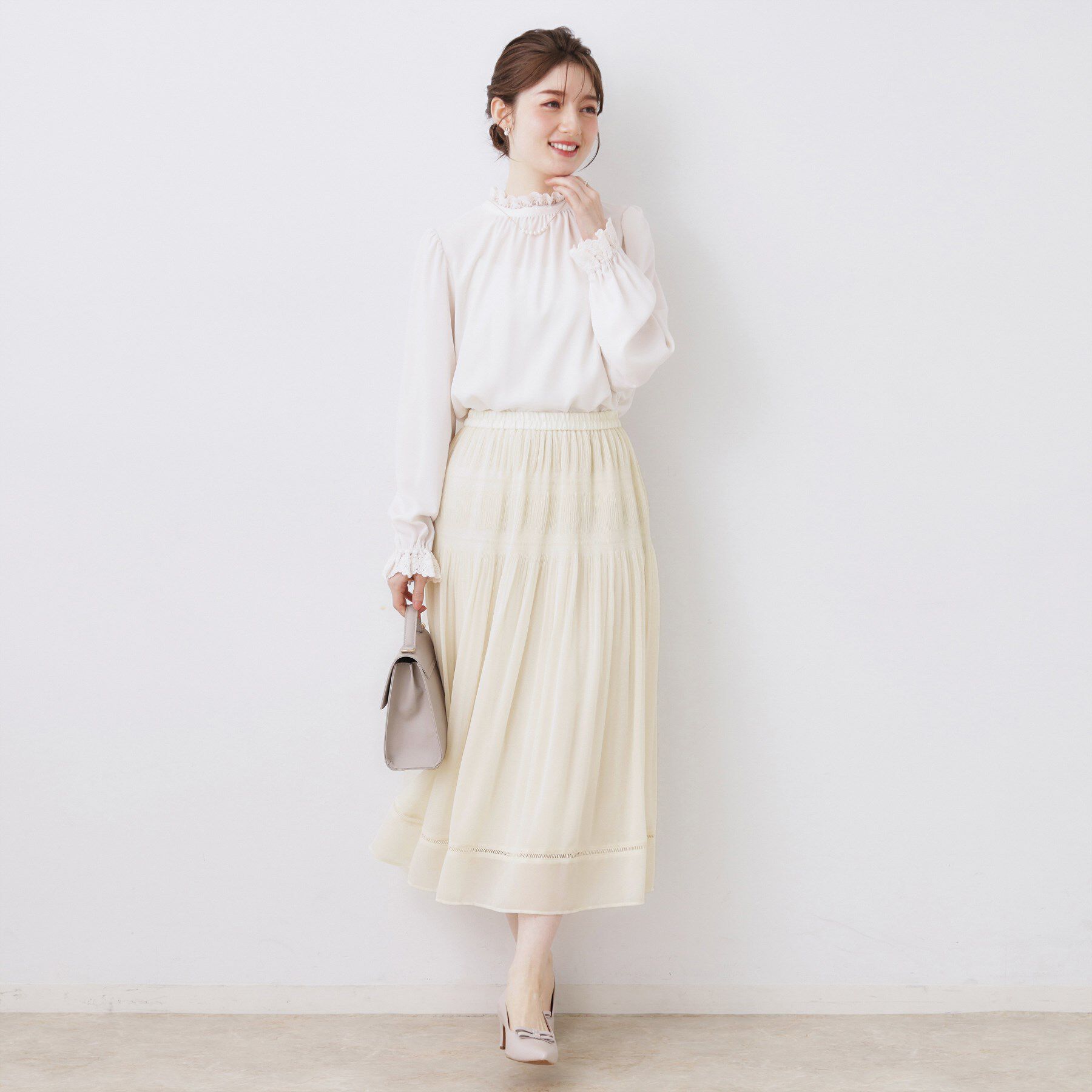 Couture broach「【ハレの日・通勤】マジョリカプリーツスカート」|スカート|