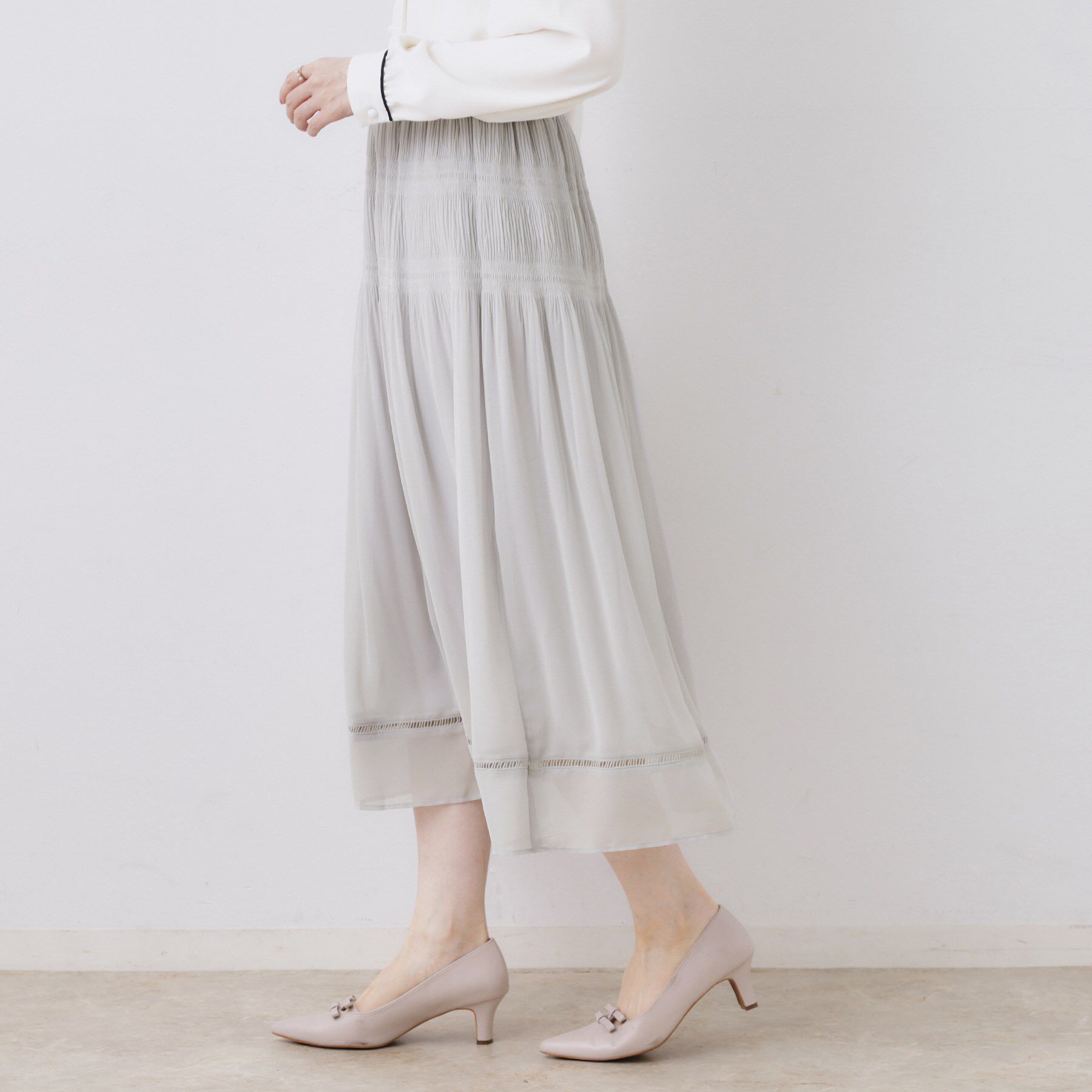 Couture broach「【ハレの日・通勤】マジョリカプリーツスカート」|スカート|