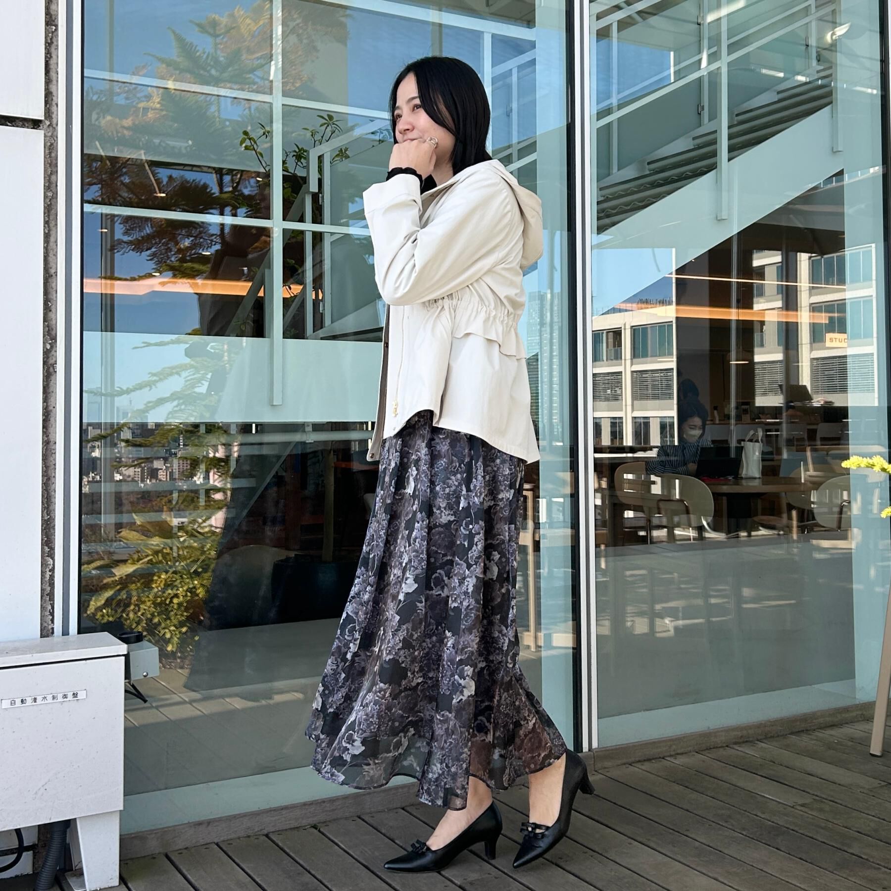 Couture broach「【洗える・通勤】Springオーガンフルールスカート」|スカート|