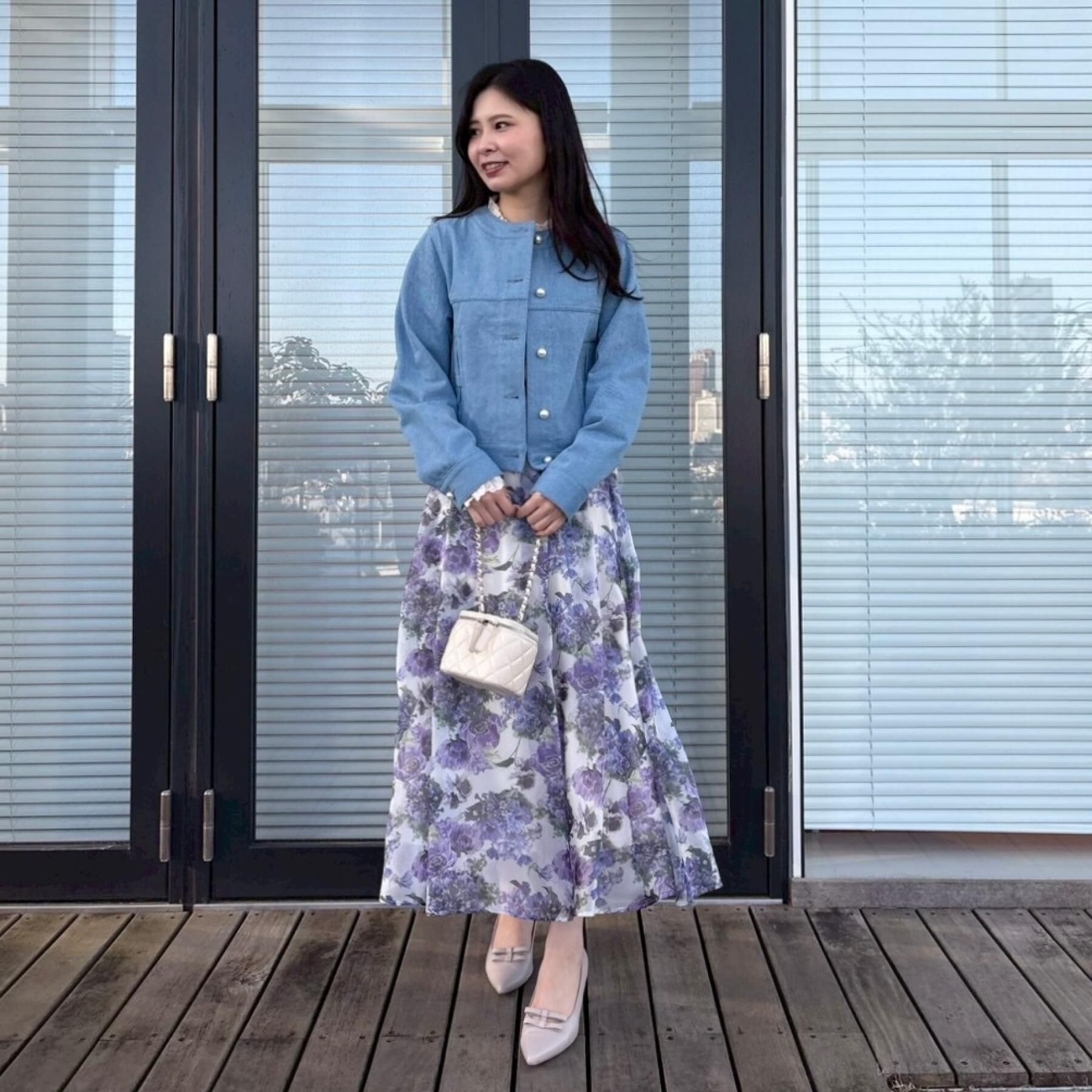 Couture broach「【洗える・通勤】Springオーガンフルールスカート」|スカート|