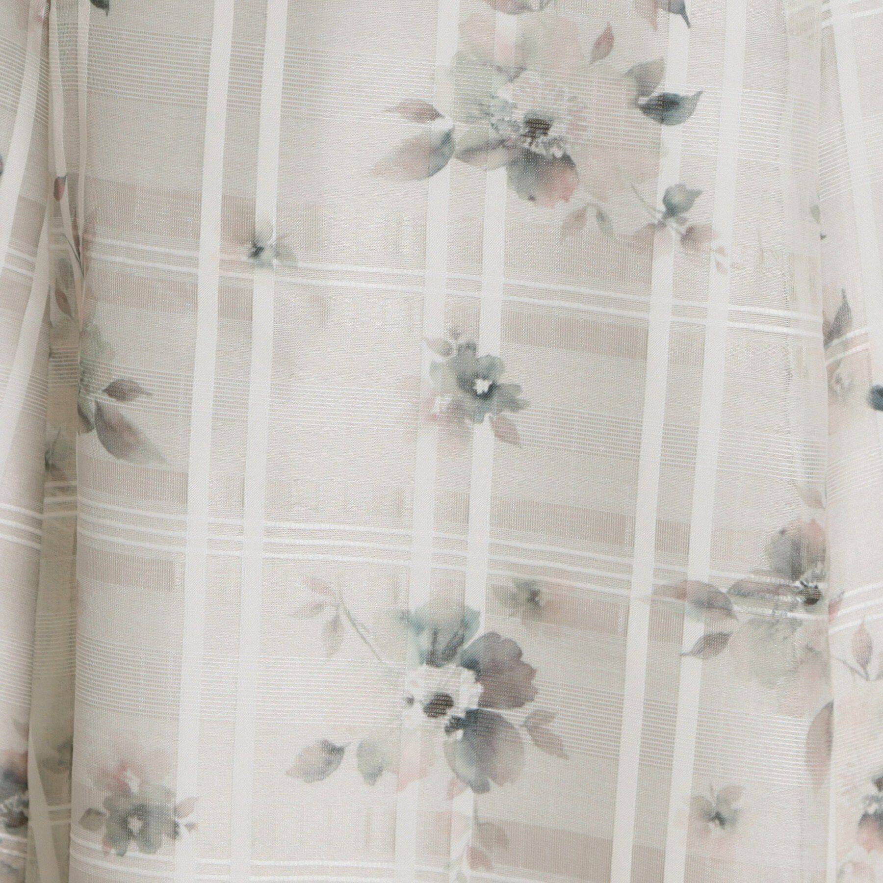 Couture broach「【洗える・着映え】シアーチェック フラワープリント スカート」|スカート|