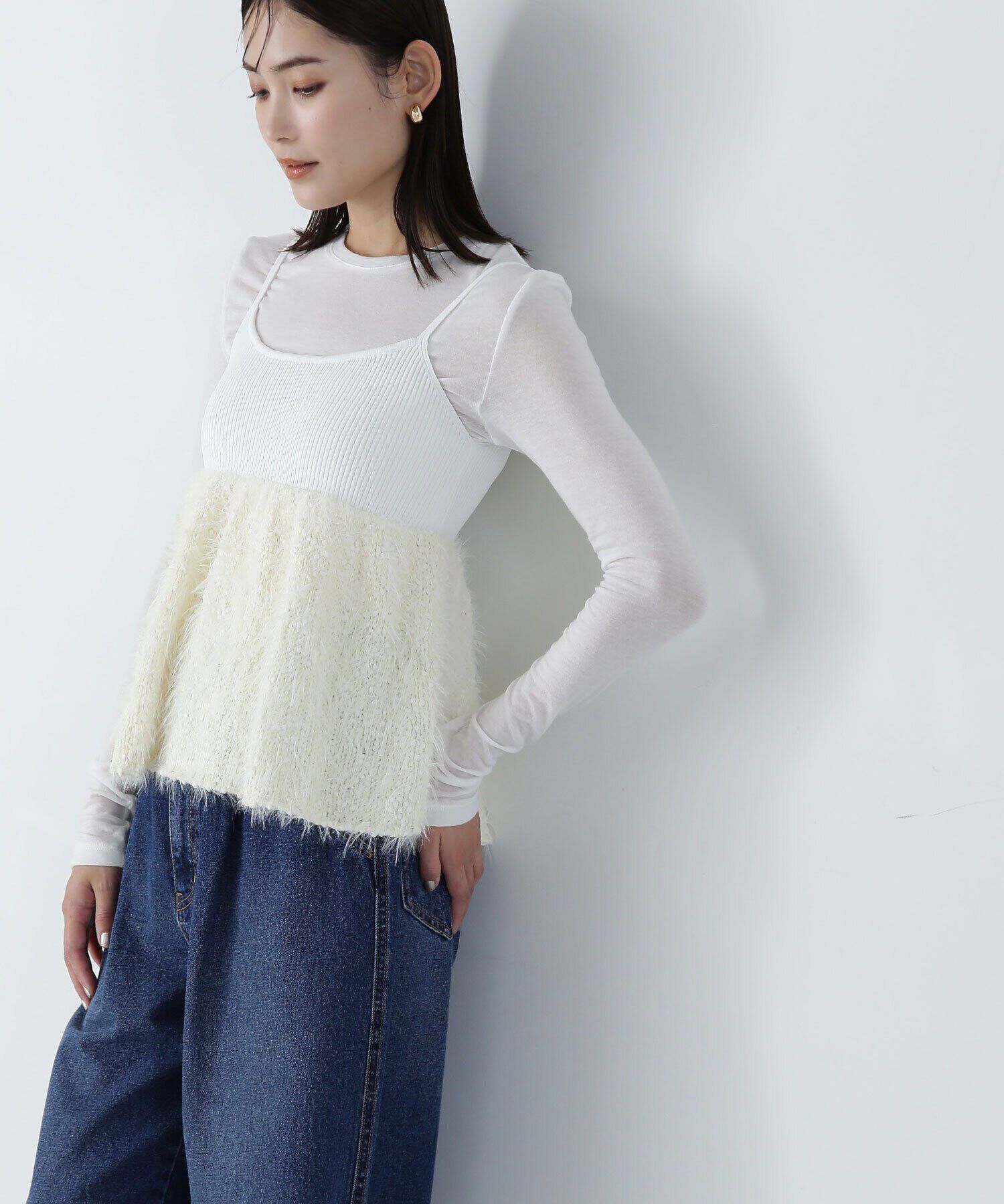  「ポップコーンシャギーニットキャミソール　24AW」|ニット・セーター|