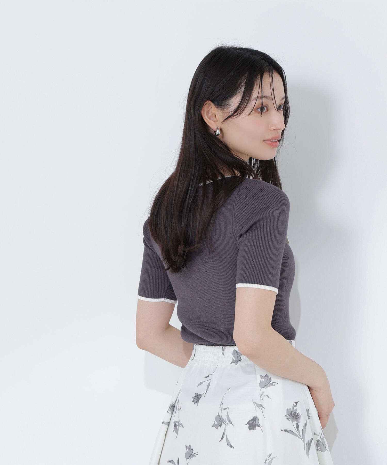  「リボンパイピングニット」|ニット・セーター|