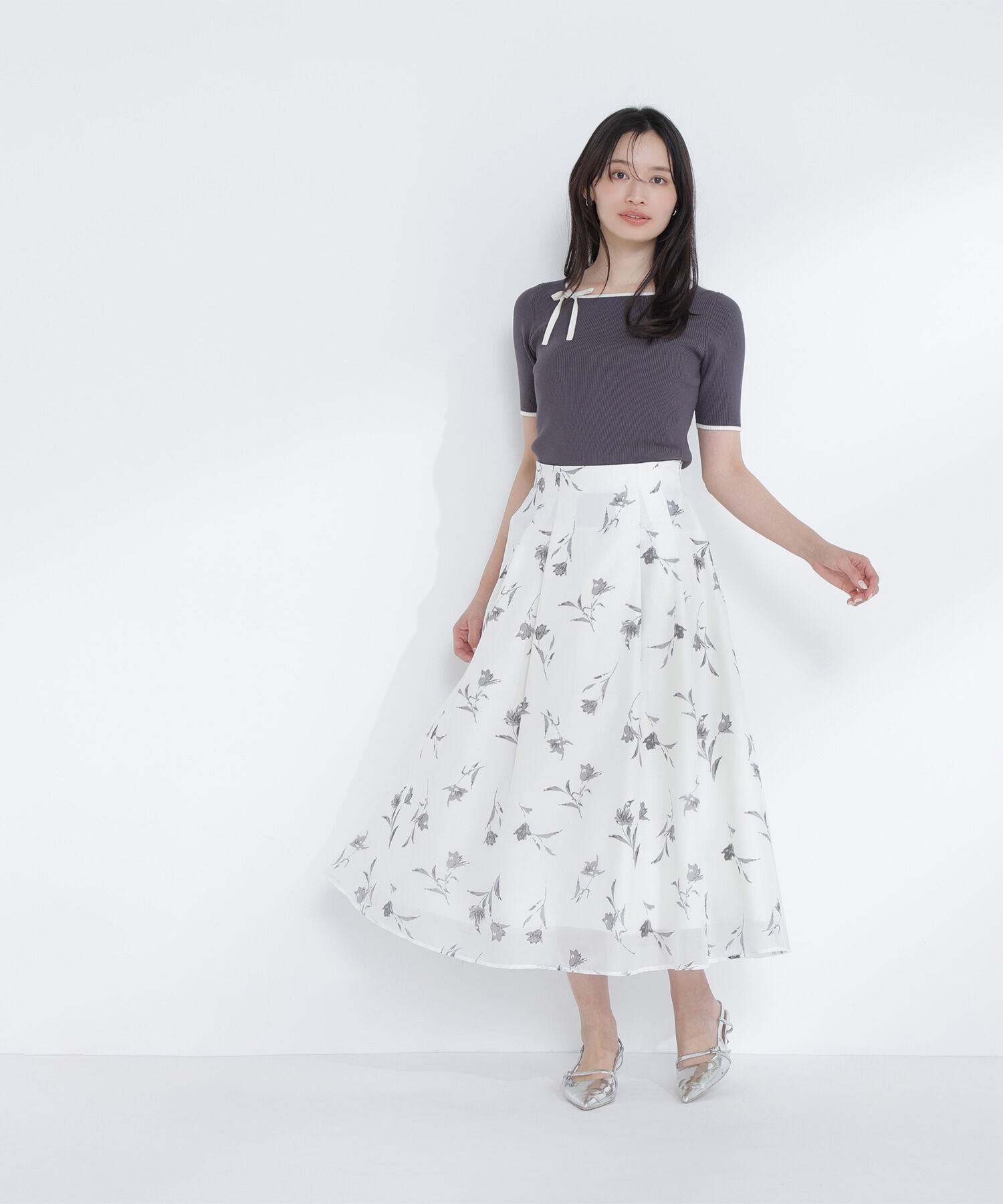  「リボンパイピングニット」|ニット・セーター|