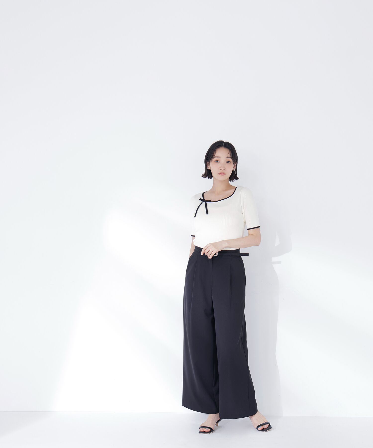  「リボンパイピングニット」|ニット・セーター|