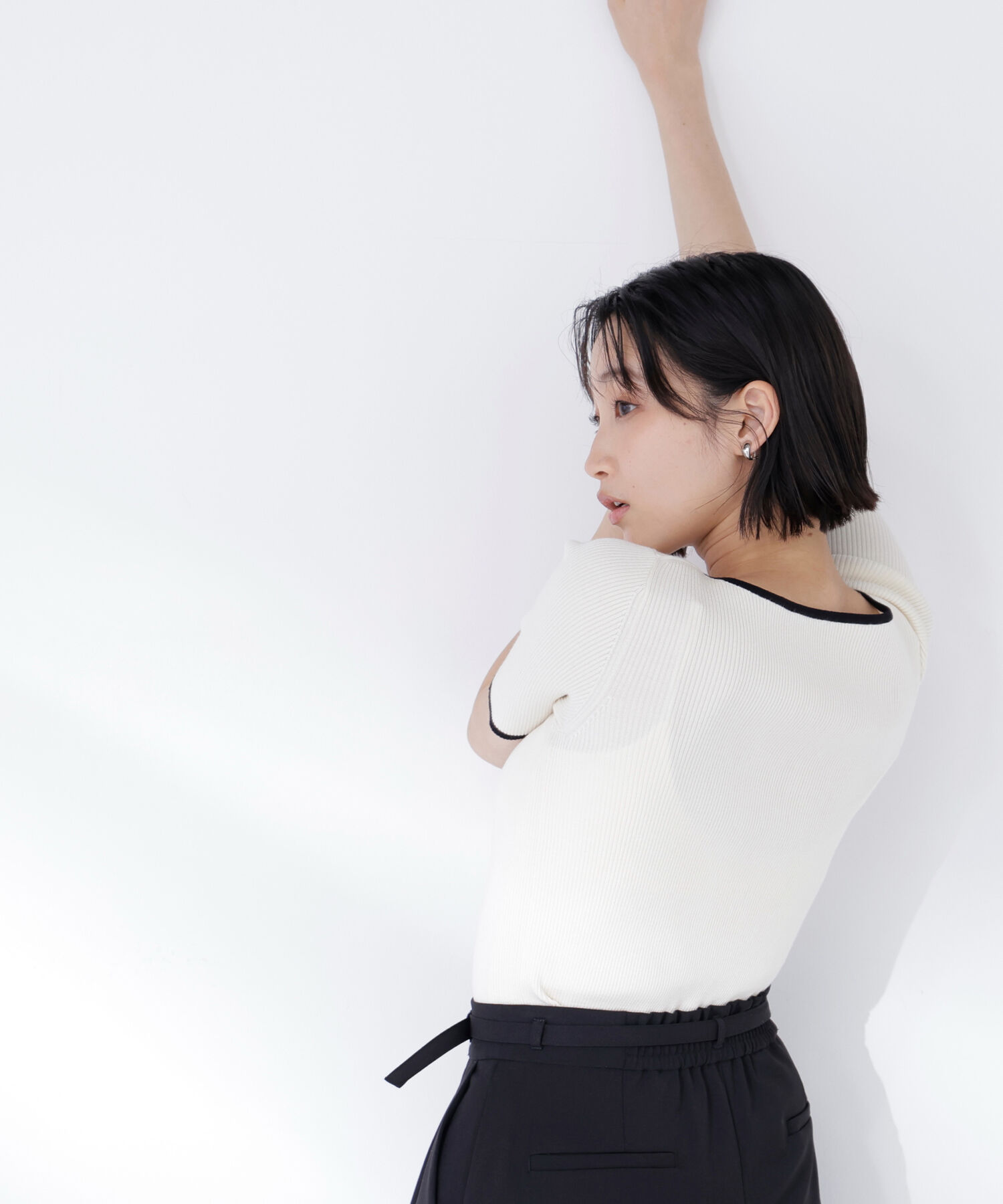  「リボンパイピングニット」|ニット・セーター|