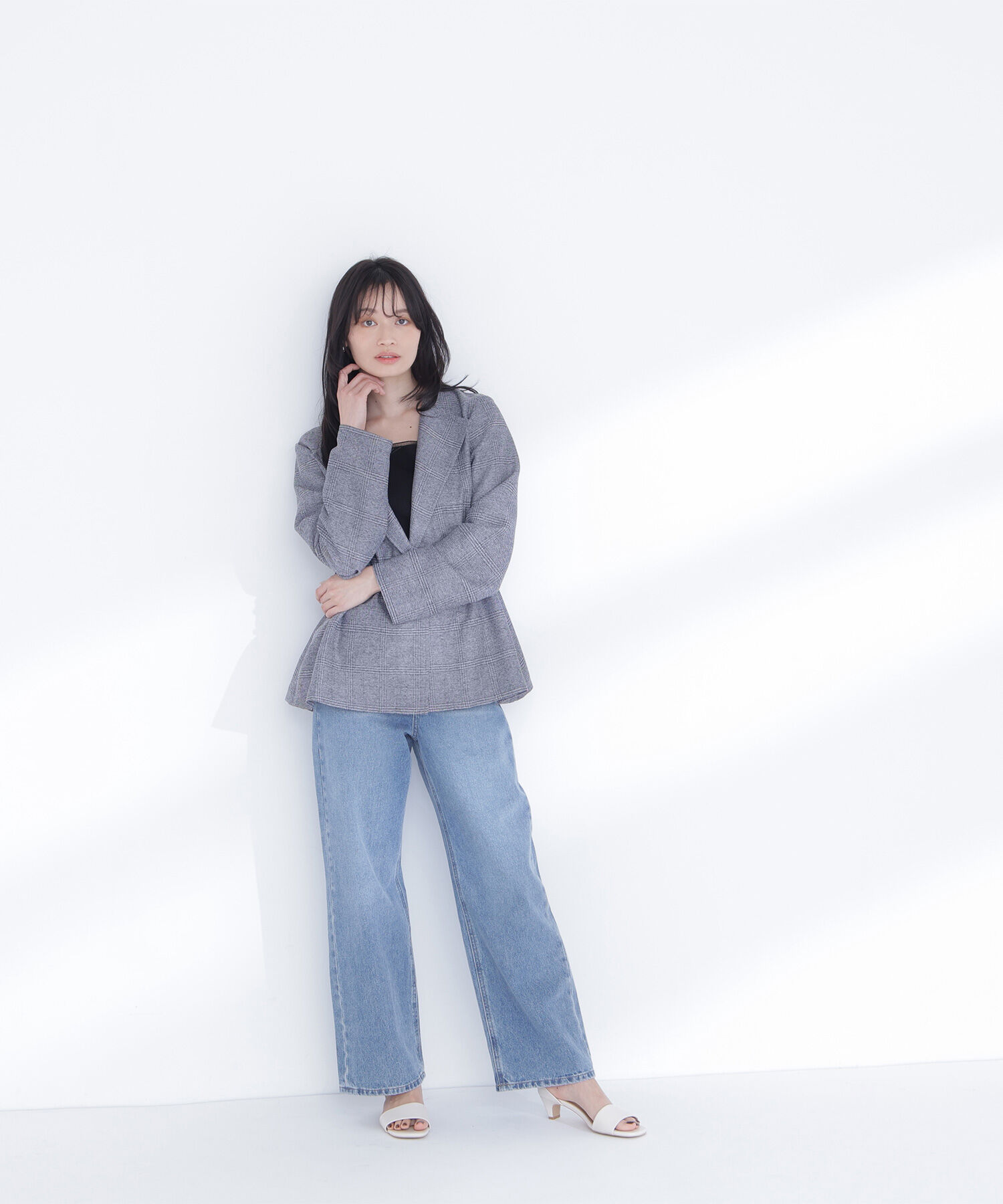  「ドロストシャドーチェックジャケット」|ブルゾン・スタジャン|