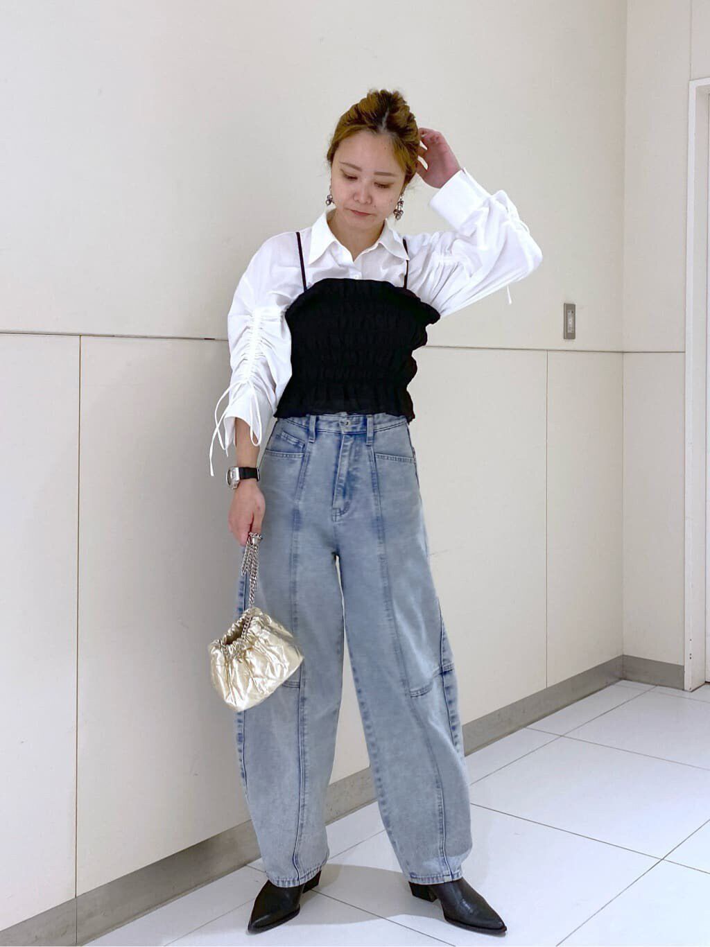  「ギャザーシャーリングビスチェ」|シャツ・ブラウス|