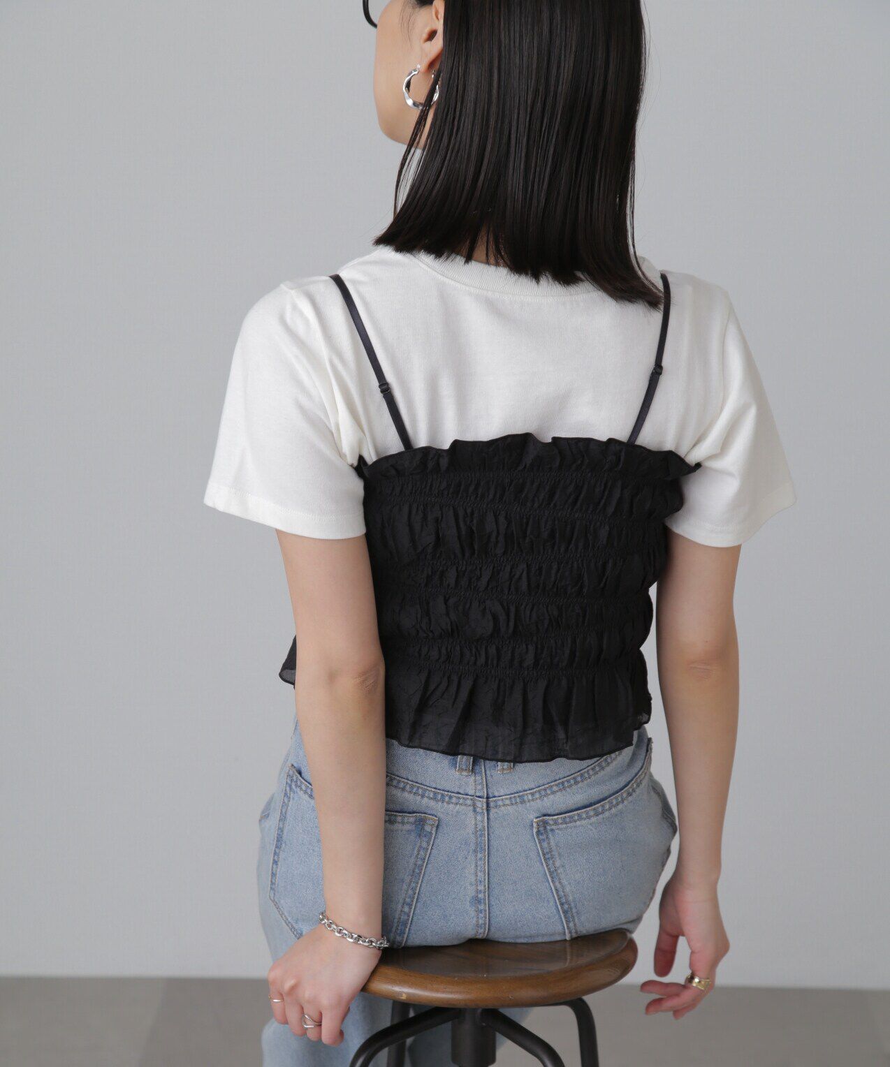  「ギャザーシャーリングビスチェ」|シャツ・ブラウス|