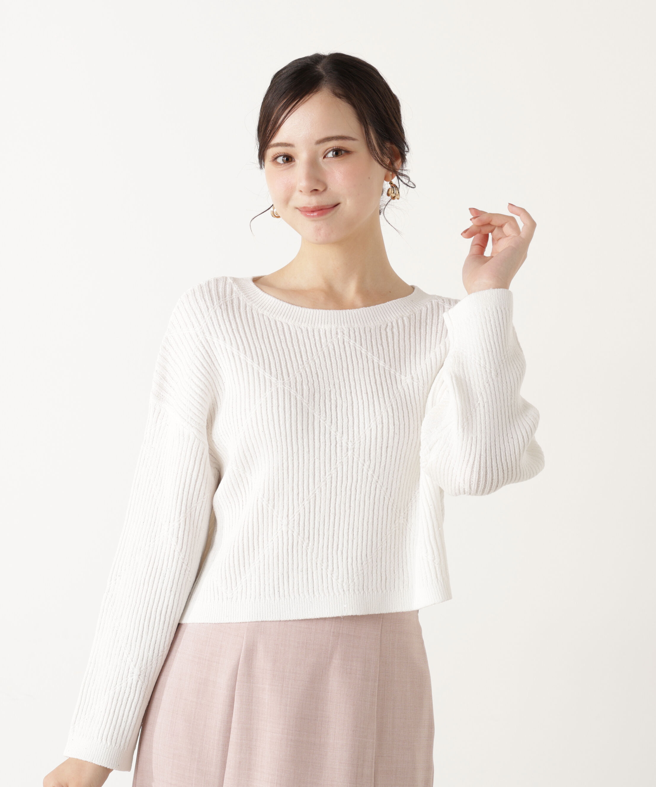 PROPORTION BODY DRESSING「ラメ入りアイレットボクシーニット」|ニット・セーター|