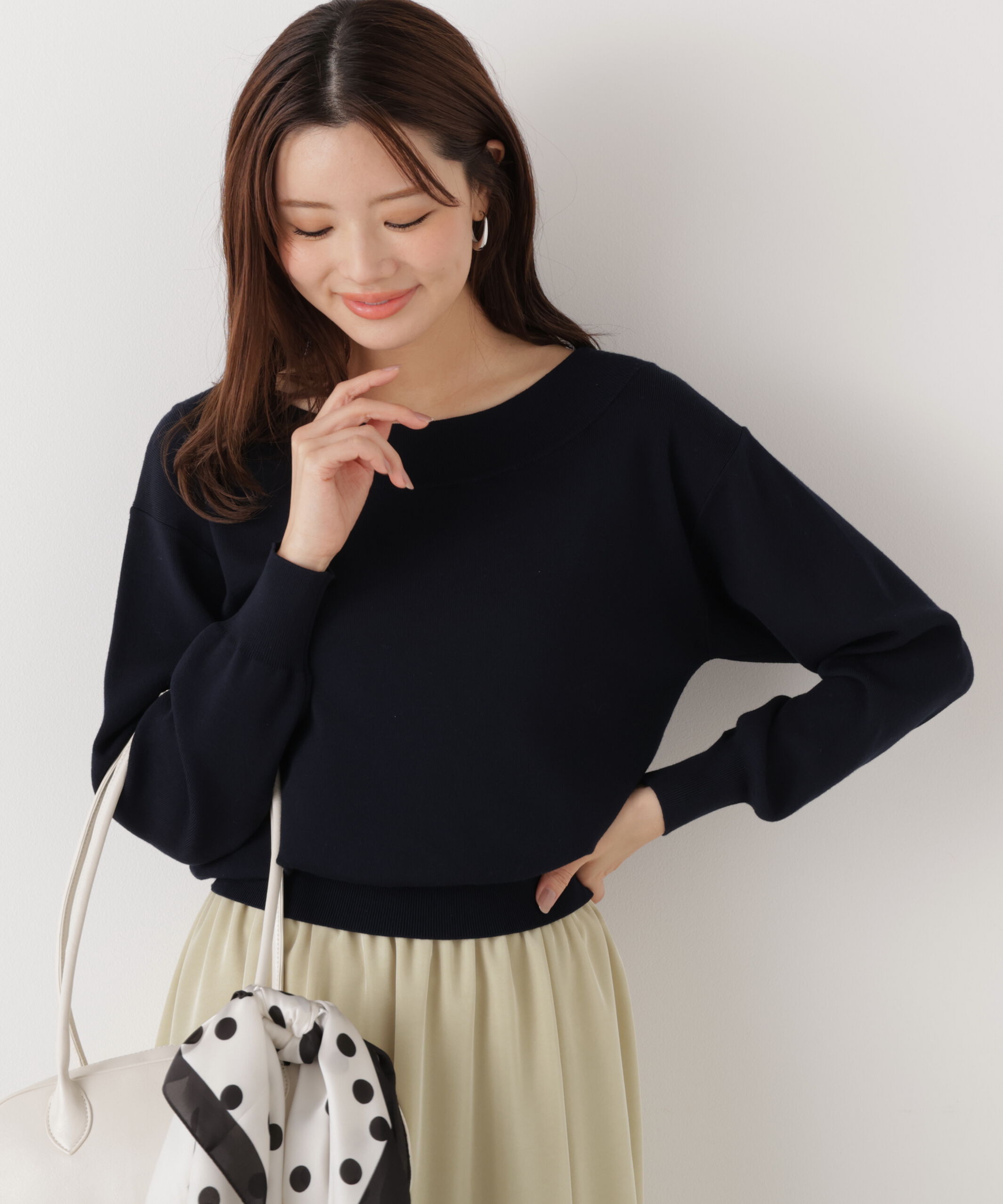 PROPORTION BODY DRESSING「2wayベーシックニット　　26SS」|ニット・セーター|ネイビー