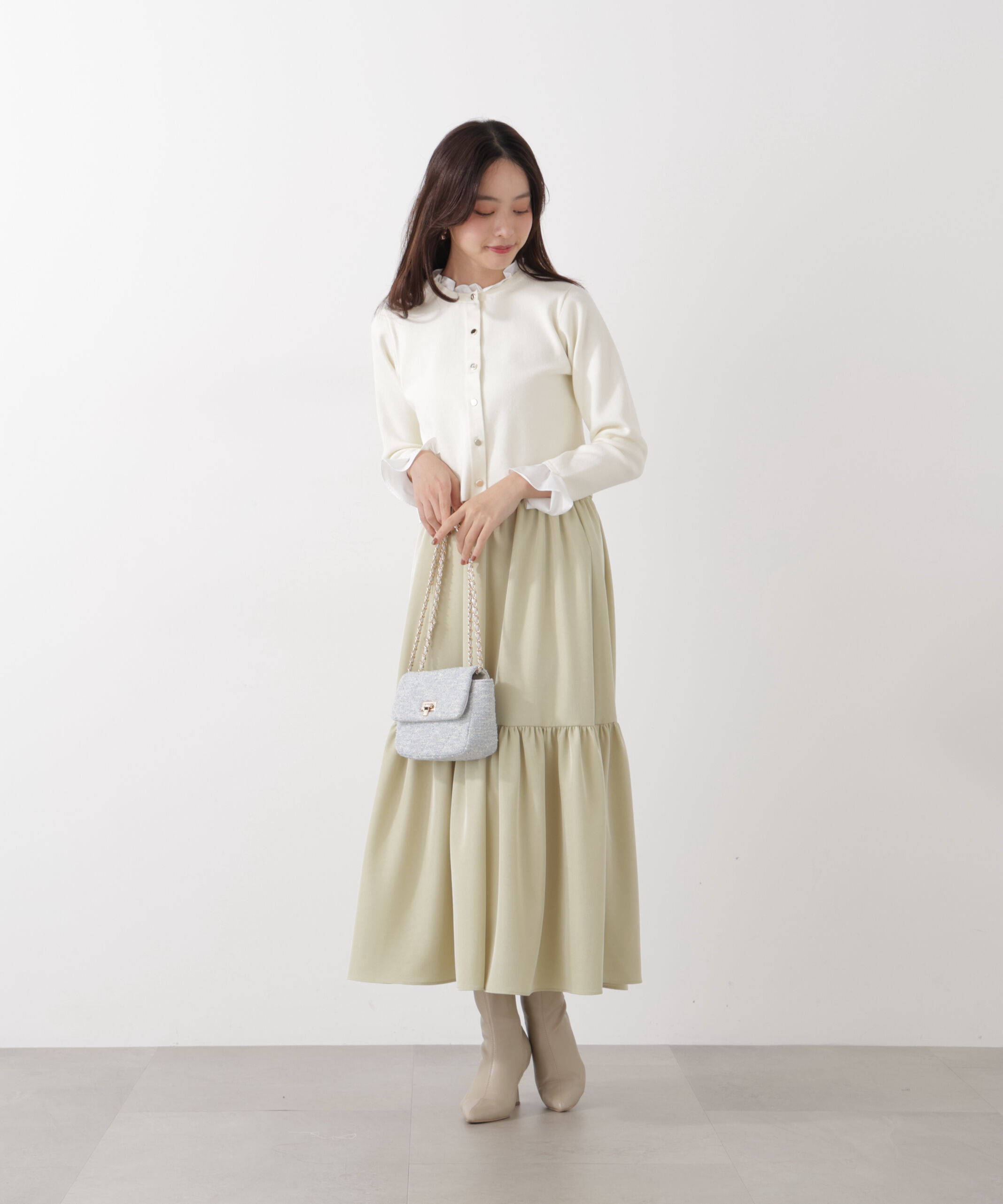 PROPORTION BODY DRESSING「フリルショートカーディガン　26SS」|カーディガン|