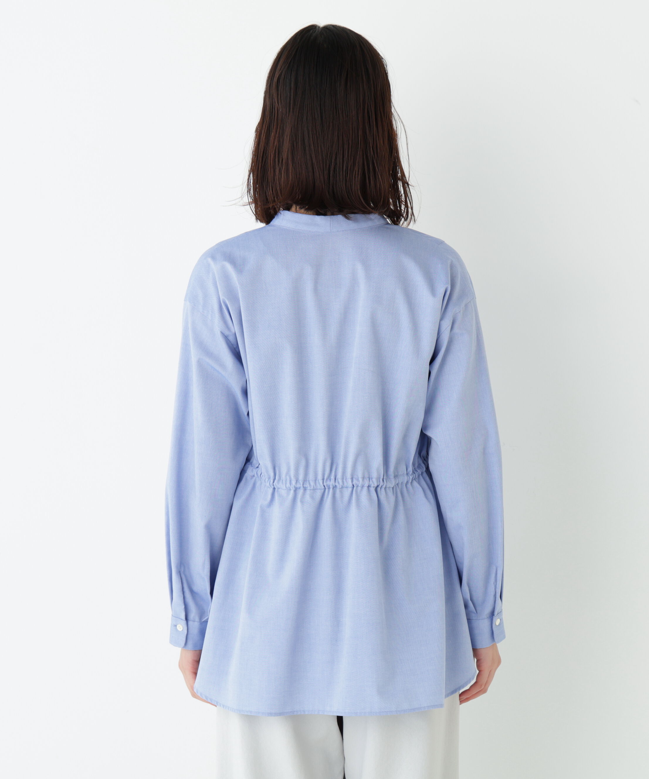  「◆《ウォッシャブル》シャンブレーオックスドロストブラウス」|シャツ・ブラウス|