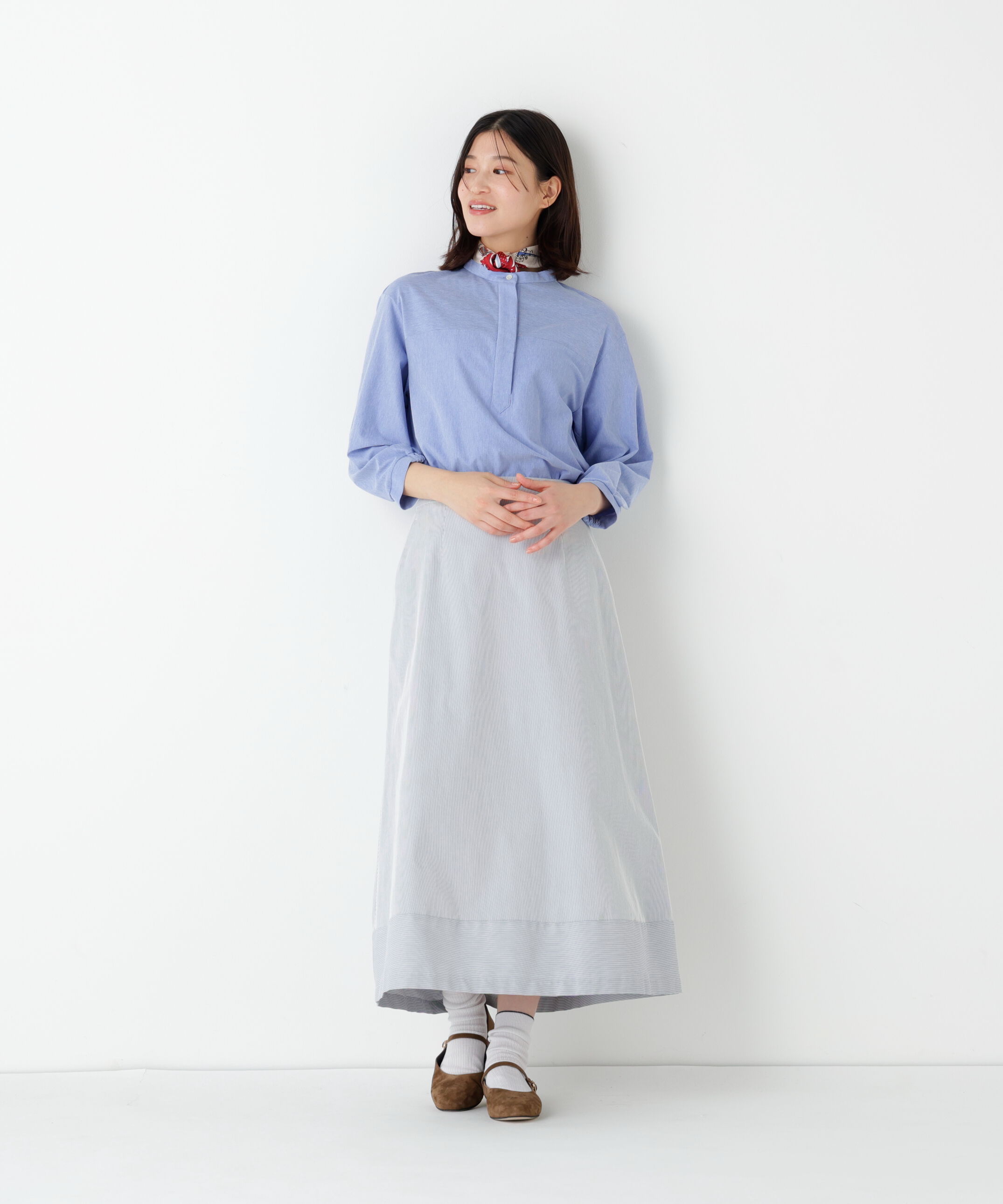  「◆《ウォッシャブル》コードストレッチセミフレアースカート」|スカート|