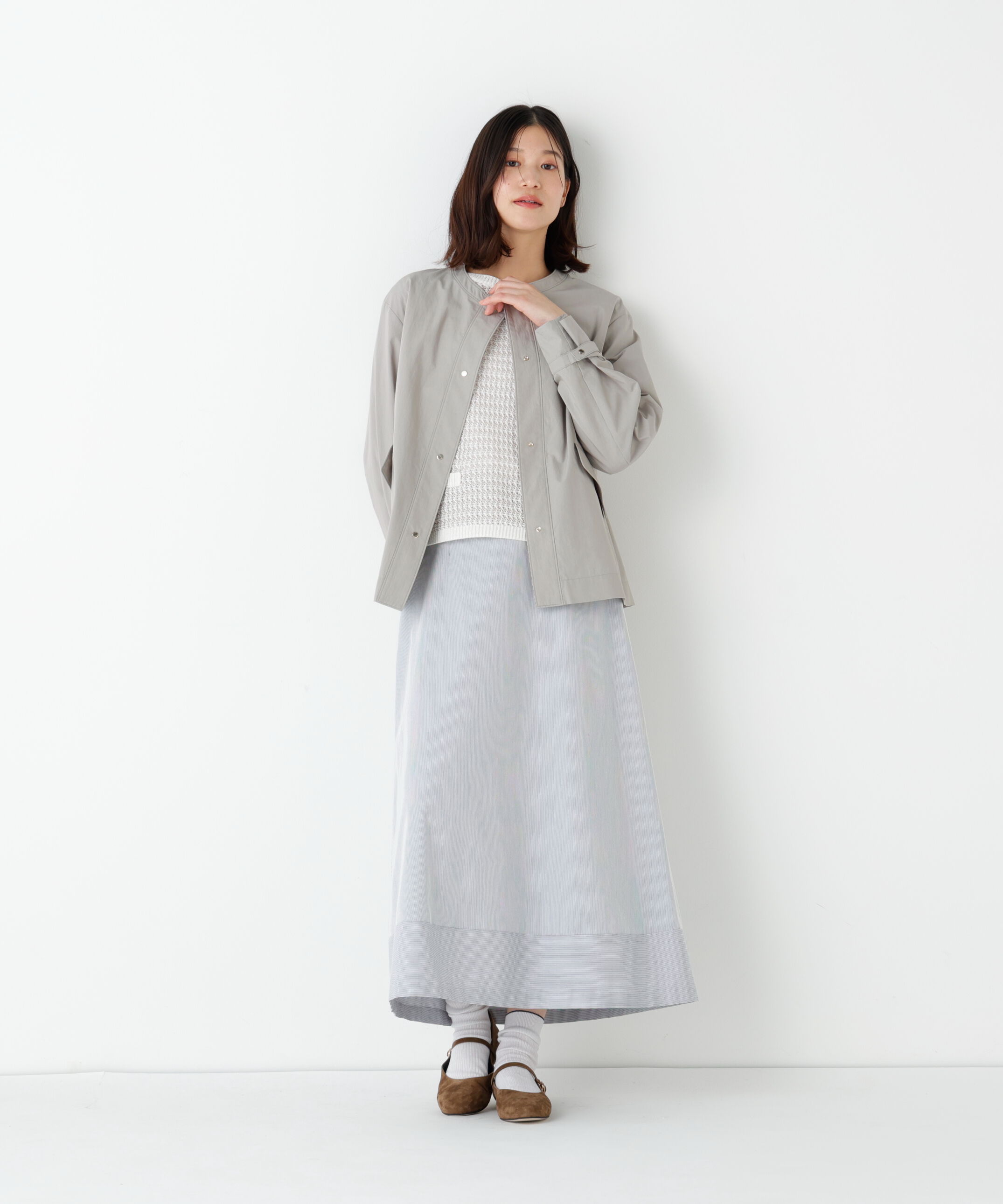  「◆《ウォッシャブル》コードストレッチセミフレアースカート」|スカート|