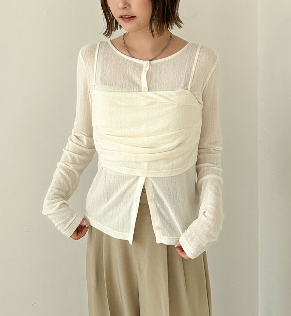 archives「シアーベロアタックビスチェアンサンブル」|カーディガン|IVORY