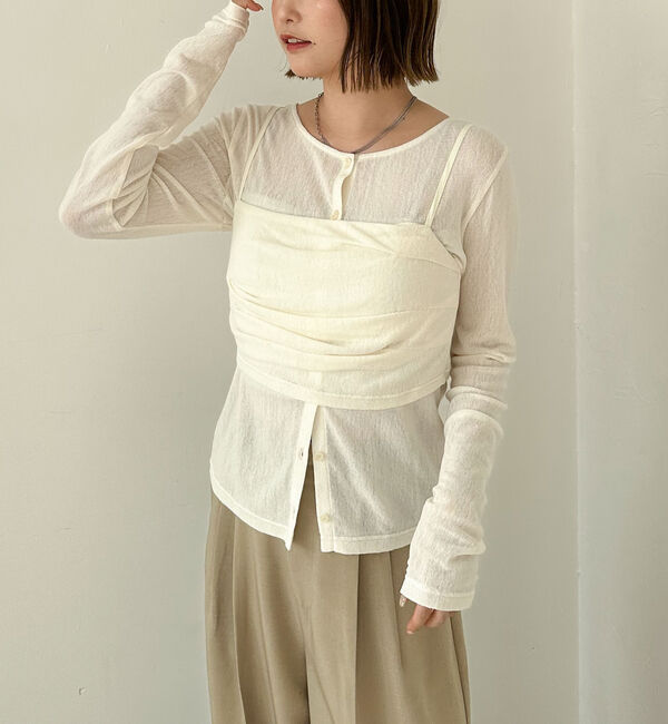 archives「シアーベロアタックビスチェアンサンブル」|カーディガン|