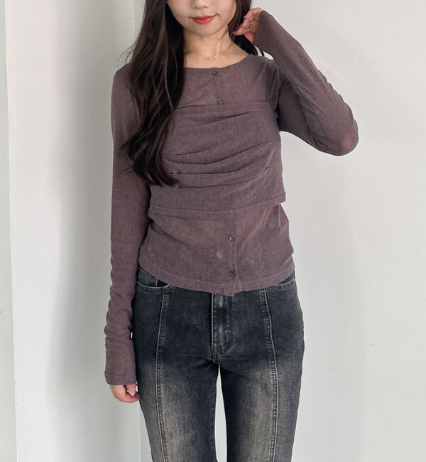 archives「シアーベロアタックビスチェアンサンブル」|カーディガン|