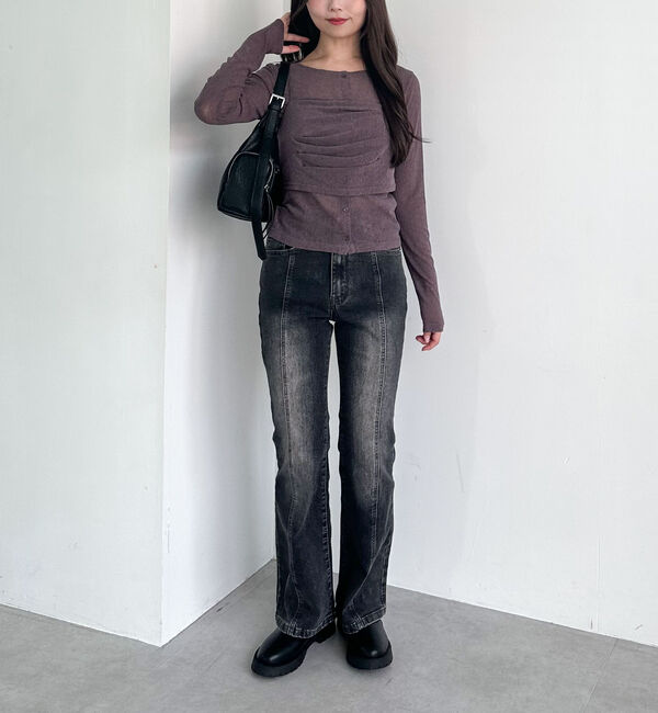 archives「シアーベロアタックビスチェアンサンブル」|カーディガン|