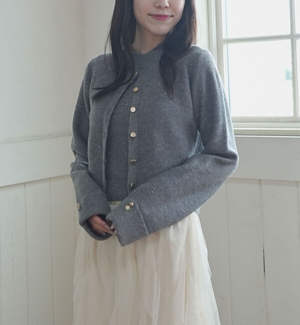 archives「金ボタンラメニットアンサンブル」|カーディガン|