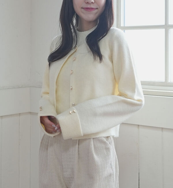 archives「金ボタンラメニットアンサンブル」|カーディガン|IVORY