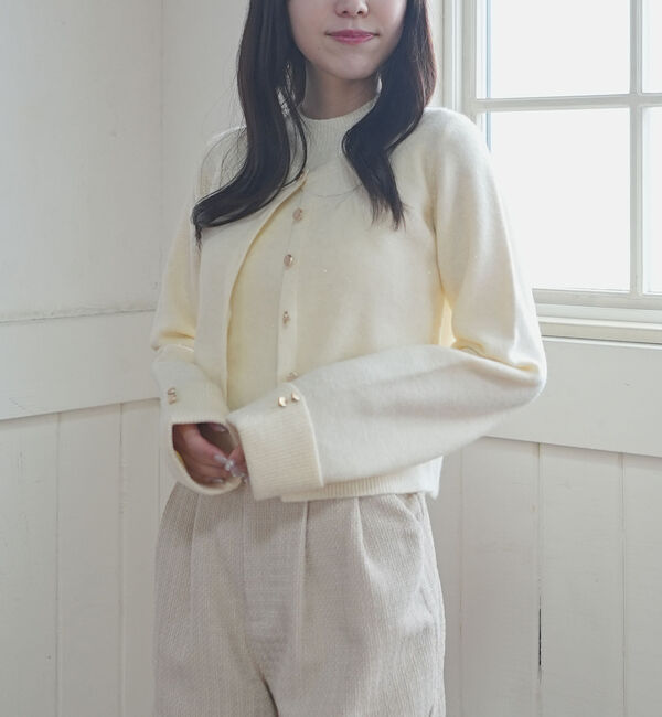 archives「金ボタンラメニットアンサンブル」|カーディガン|