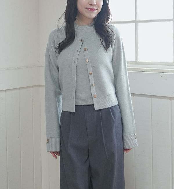 archives「金ボタンラメニットアンサンブル」|カーディガン|