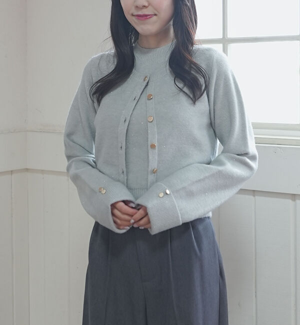 archives「金ボタンラメニットアンサンブル」|カーディガン|