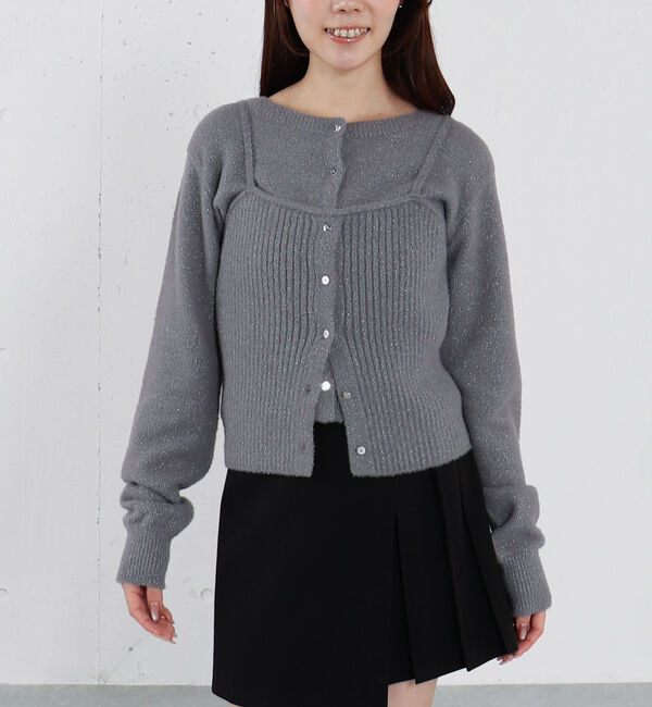 archives「ラメマシュマロニットアンサンブル」|カーディガン|GRAY