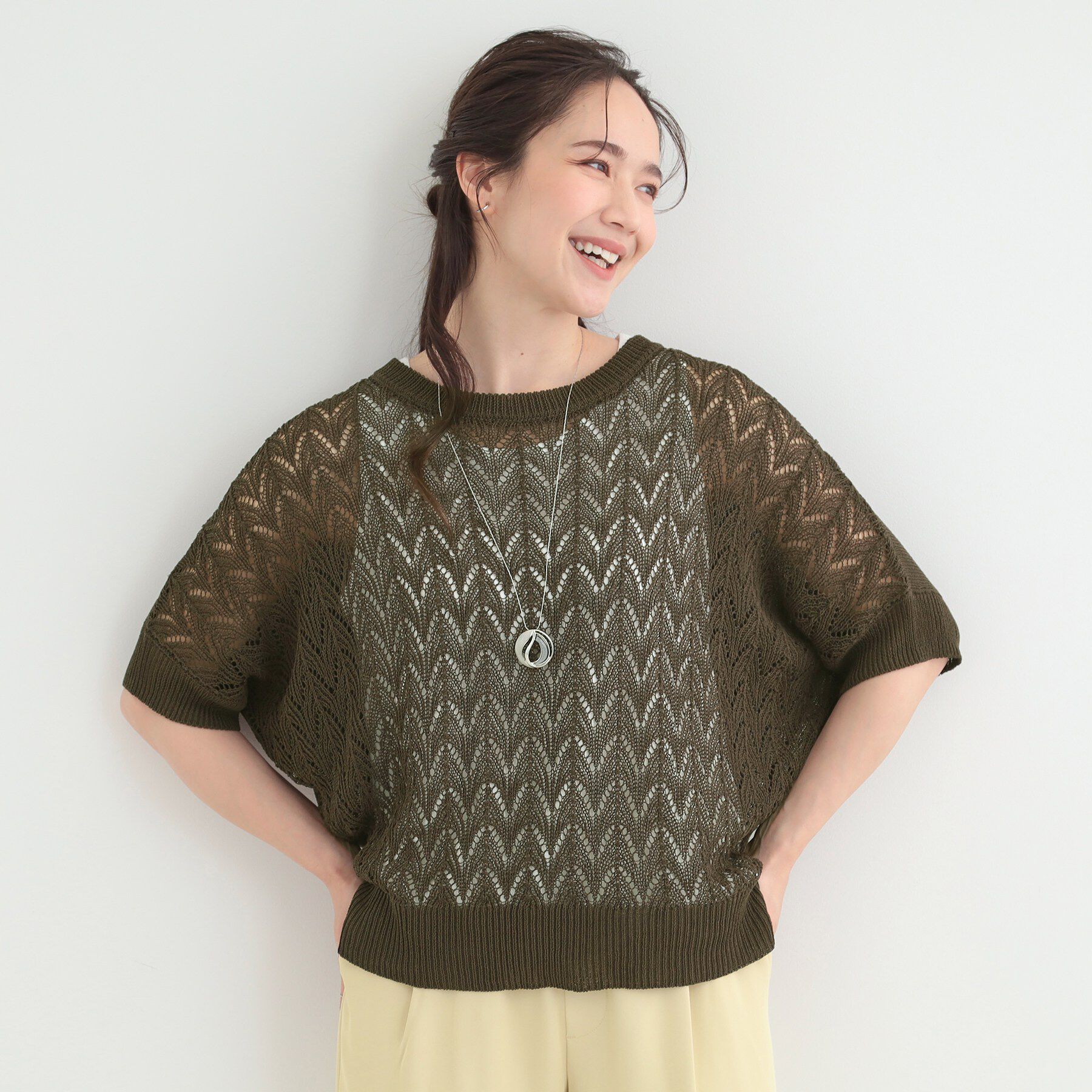 SHOO･LA･RUE「【2点セット】透かし編み柄が上品なタンク付きニットセット」|その他|