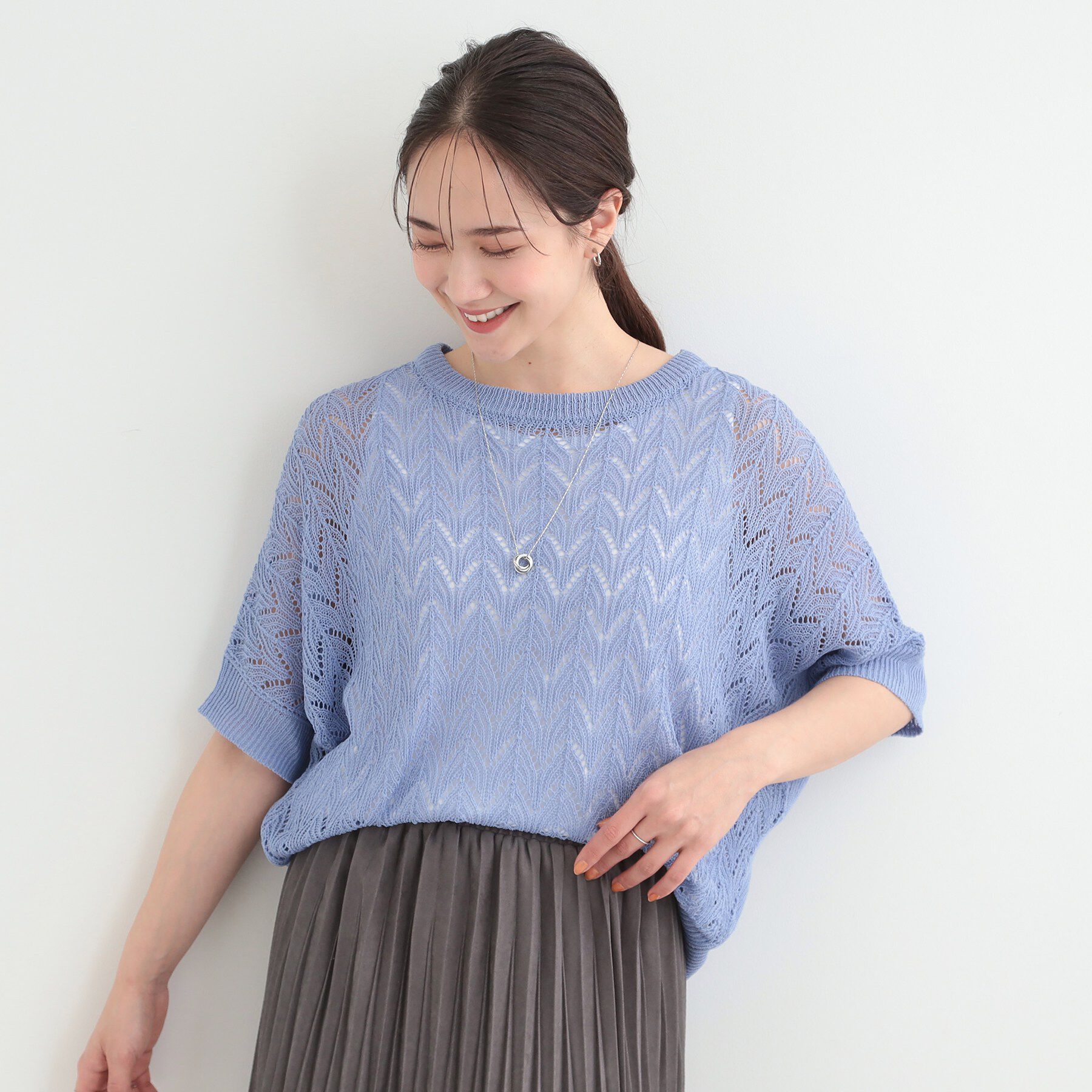 SHOO･LA･RUE「【2点セット】透かし編み柄が上品なタンク付きニットセット」|その他|