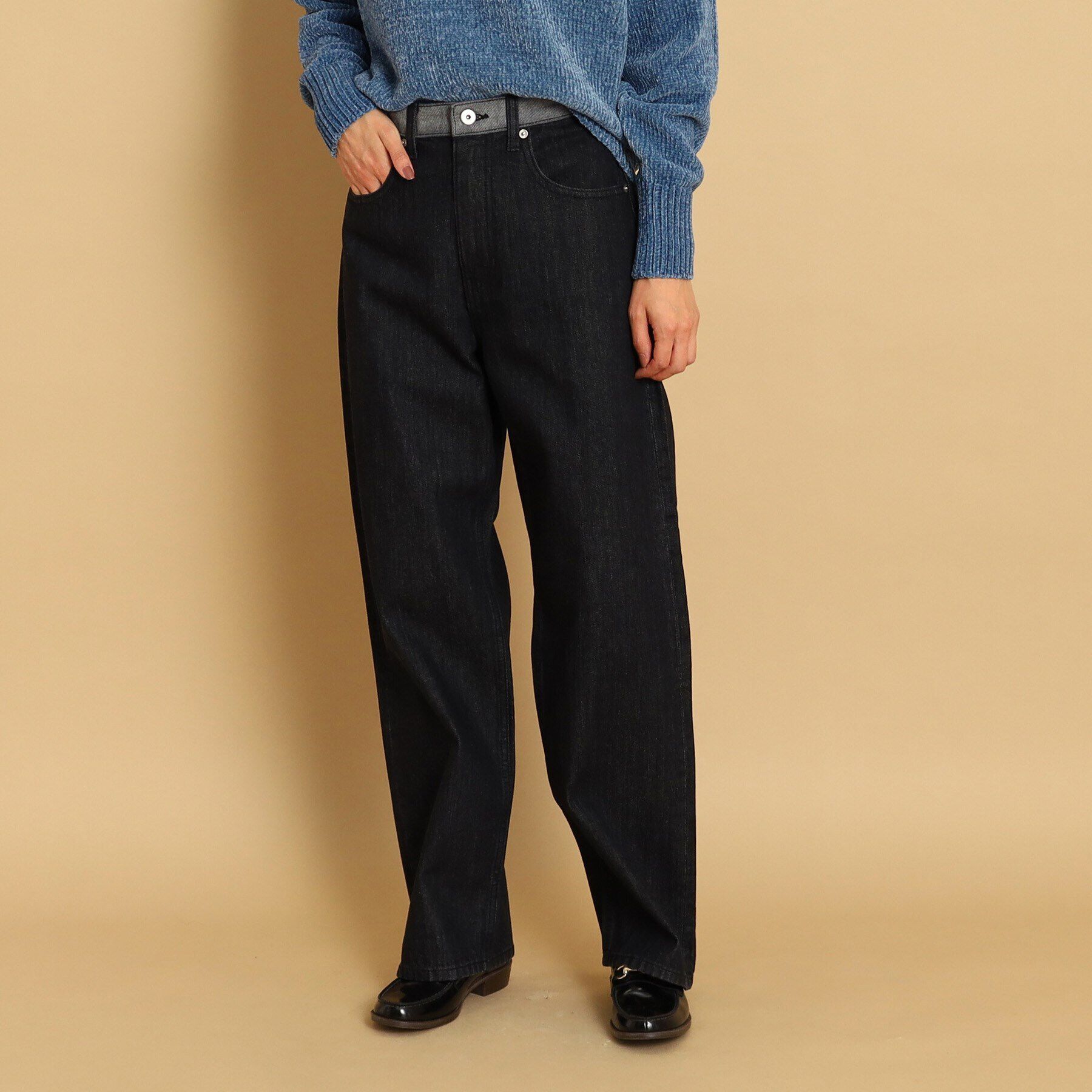 Dessin「【洗える】ストレートデニム（ユニセックス）」|デニム|ブラック(019)