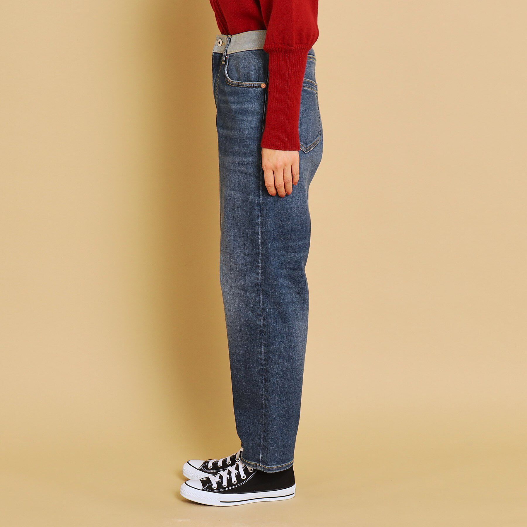 Dessin「【ユニセックス・洗える】テーパードストレッチデニム」|デニム|