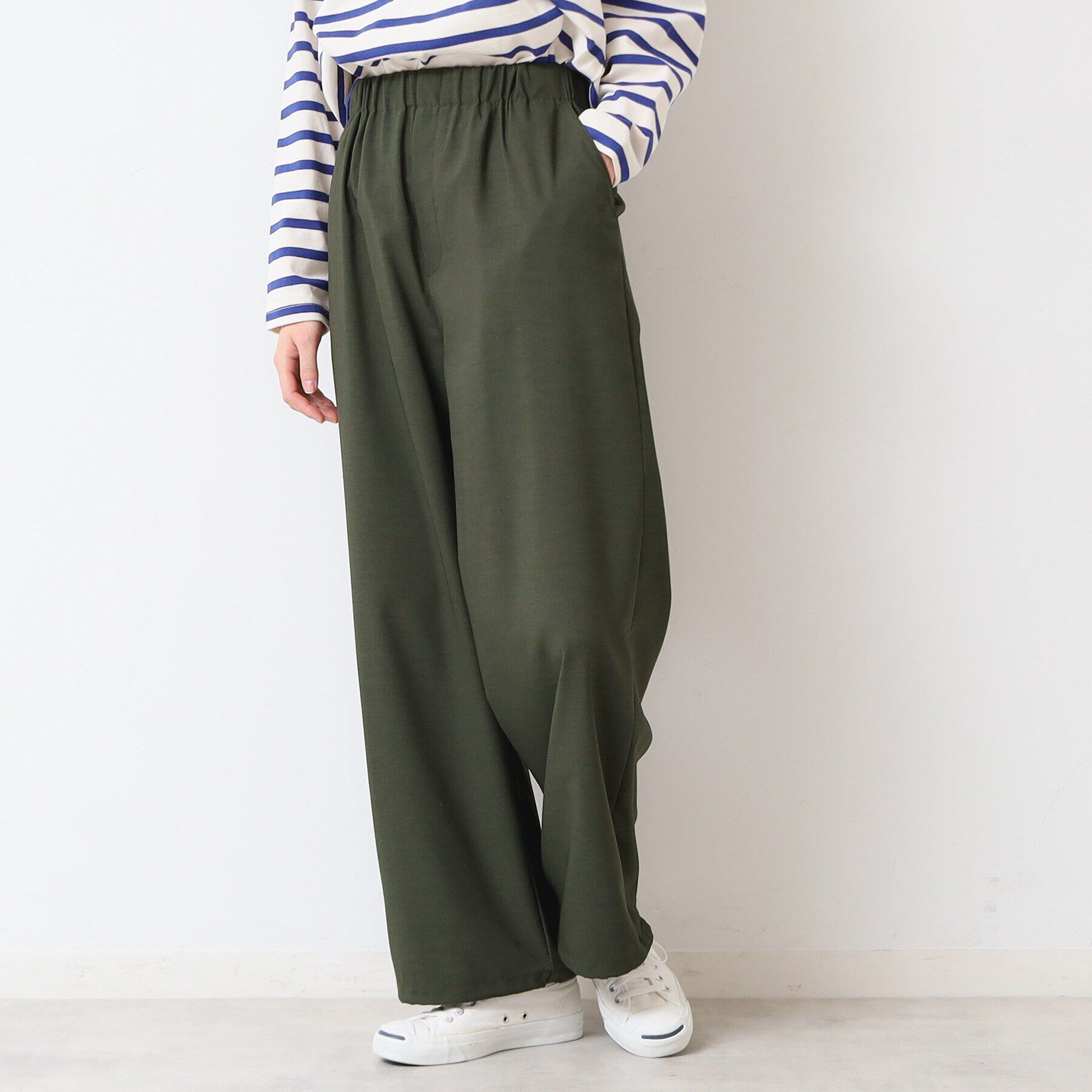 Dessin「【ウエストゴム・洗える】裾ドロスト付きパンツ（S～L）」|その他|