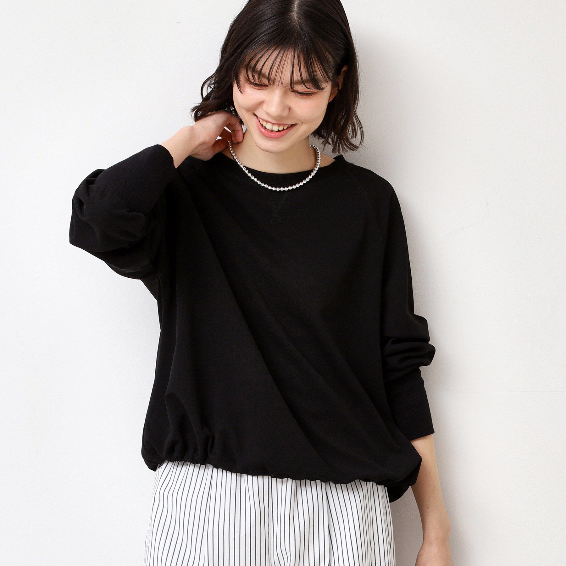 Dessin「【セットアップ可能・洗える】ジョーゼットドロスト付きブラウス」|Tシャツ・カットソー|