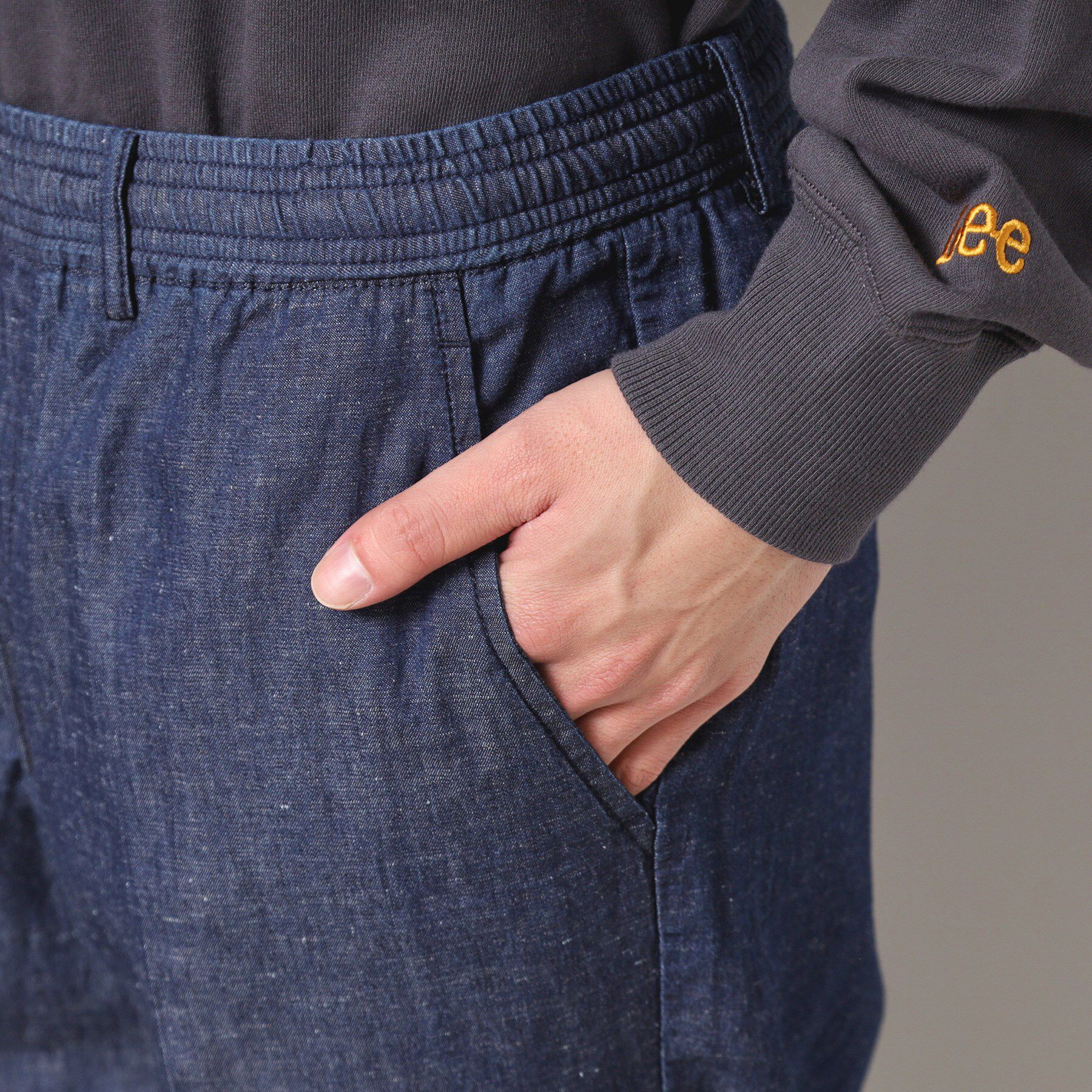 Dessin「【ウエストゴム・洗える】綿麻デニムリラックスパンツ」|その他|