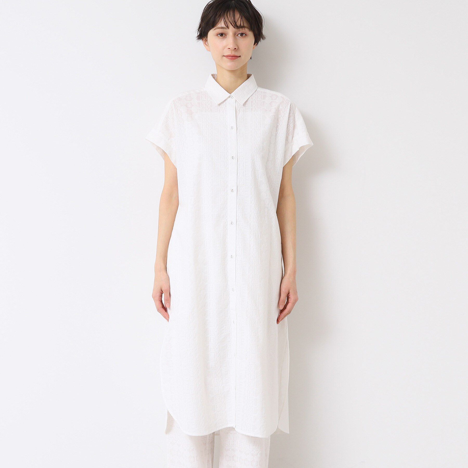 Dessin「【インド刺繍・セットアップ可能・洗える】シャツワンピース」|ワンピース|