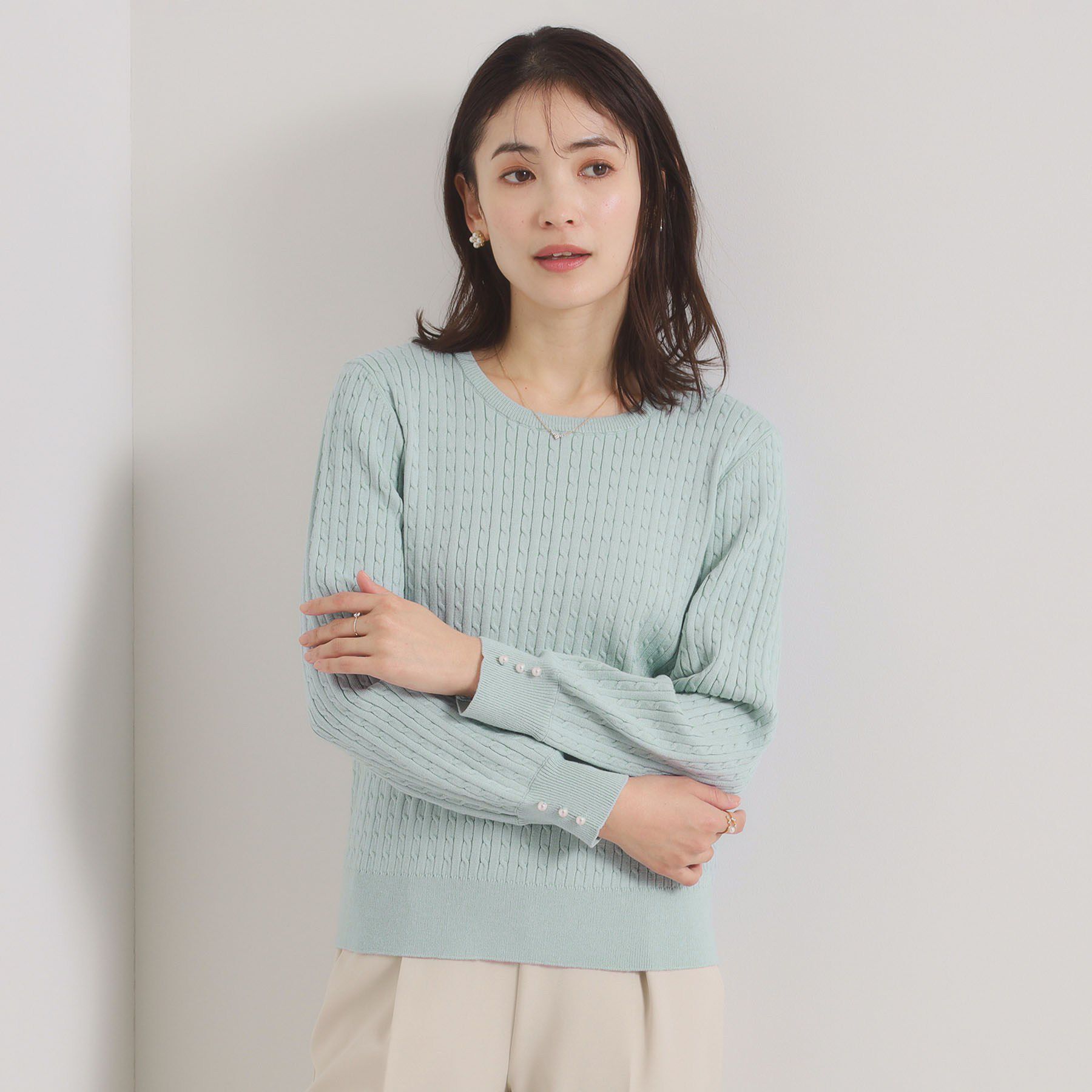 ITS&rsquo;DEMO「【手洗い可】ミニケーブルニット」|ニット・セーター|