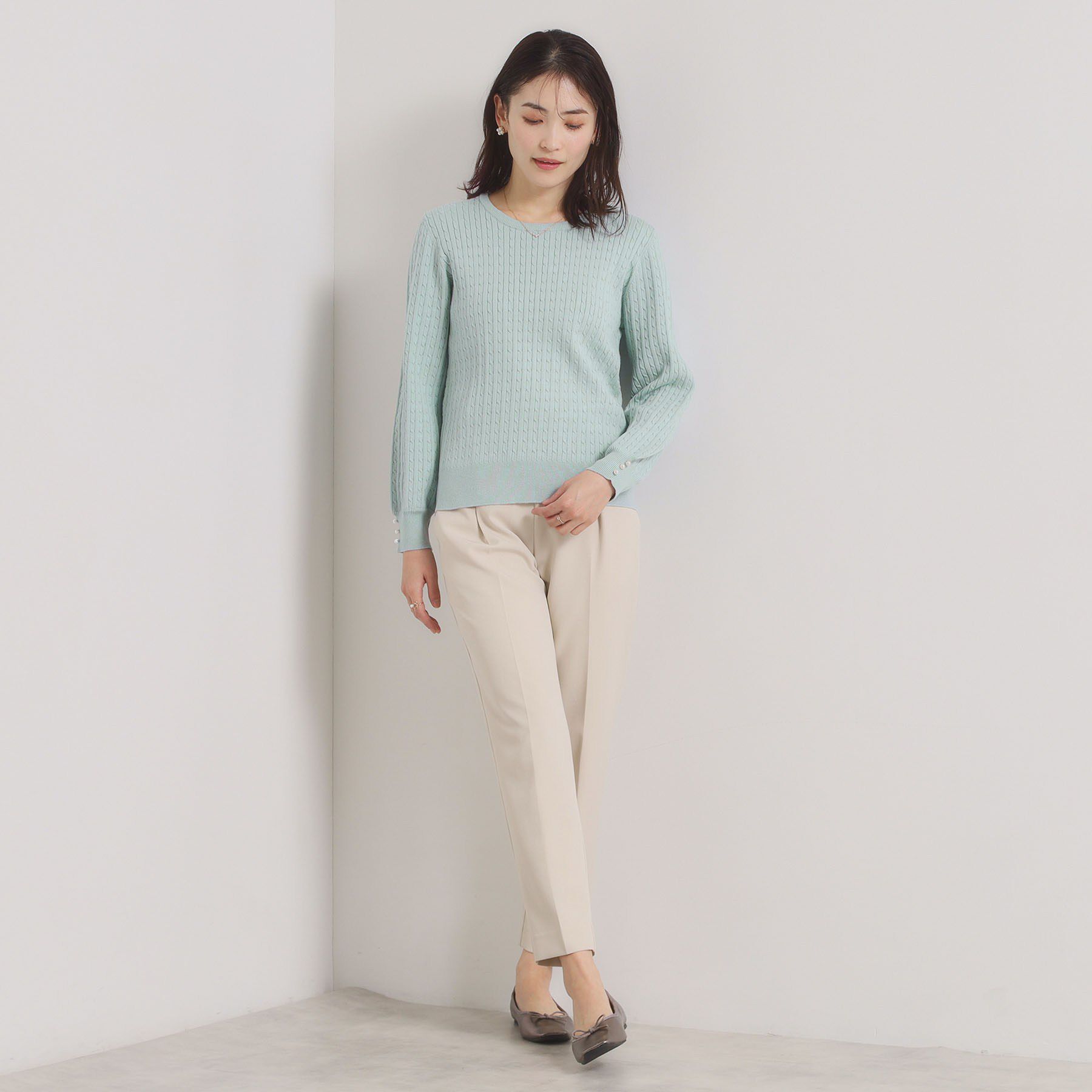 ITS&rsquo;DEMO「【手洗い可】ミニケーブルニット」|ニット・セーター|