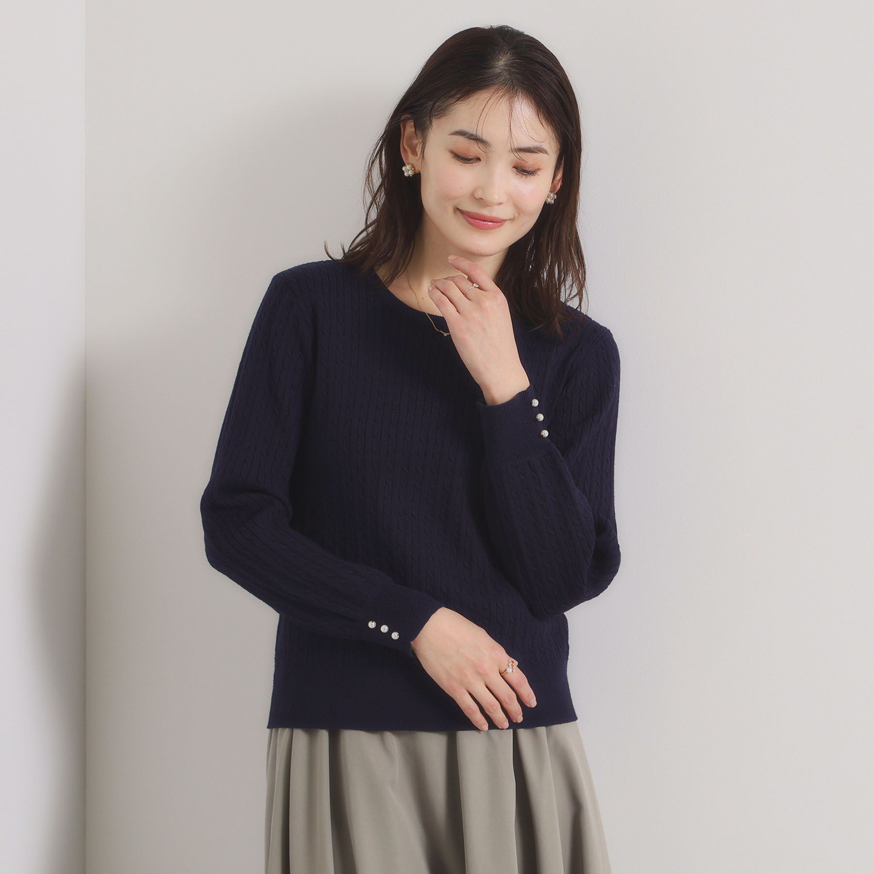 ITS&rsquo;DEMO「【手洗い可】ミニケーブルニット」|ニット・セーター|