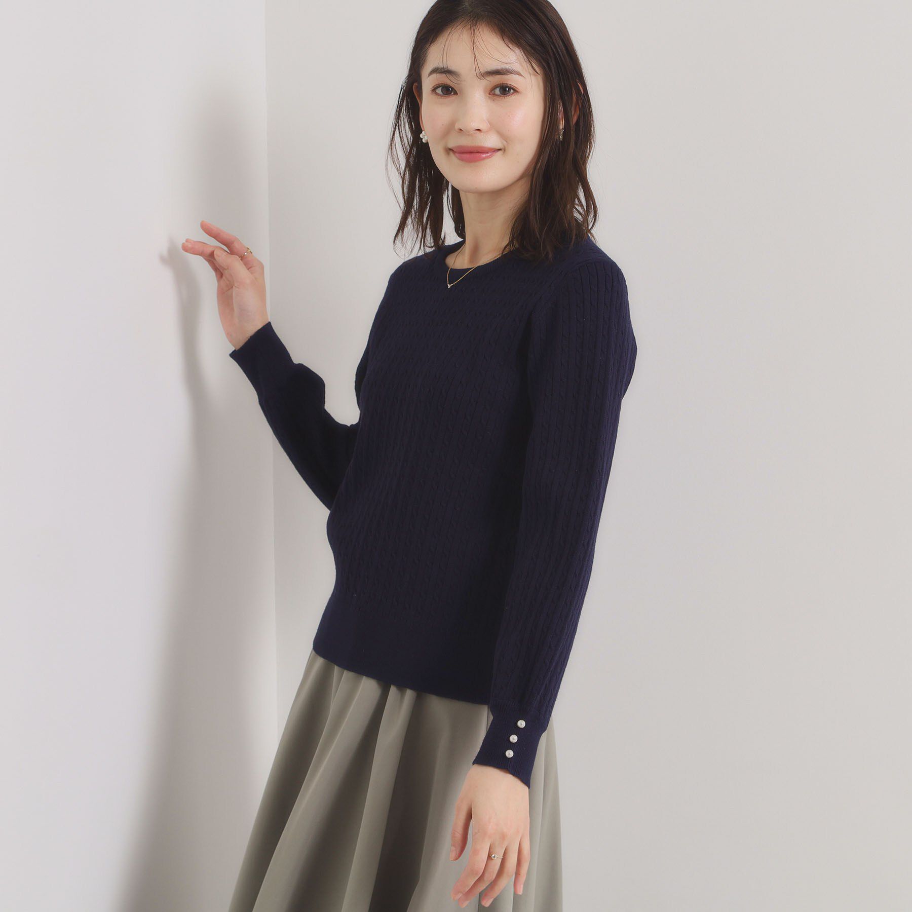 ITS&rsquo;DEMO「【手洗い可】ミニケーブルニット」|ニット・セーター|