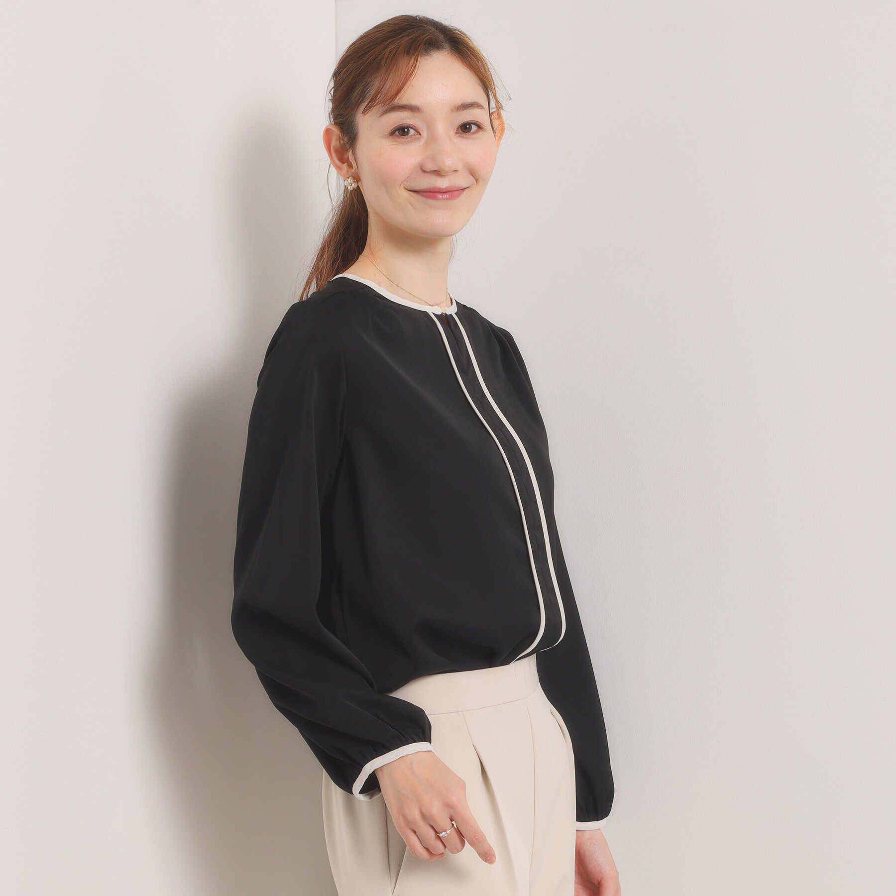 ITS&rsquo;DEMO「【入卒／手洗い可】配色ブラウス」|シャツ・ブラウス|